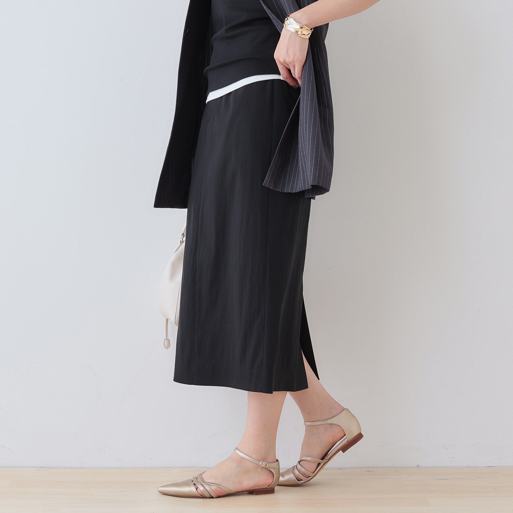 INDIVI「【洗える／SETUP可能／UVケア】ストレートラインスカート」|スカート|