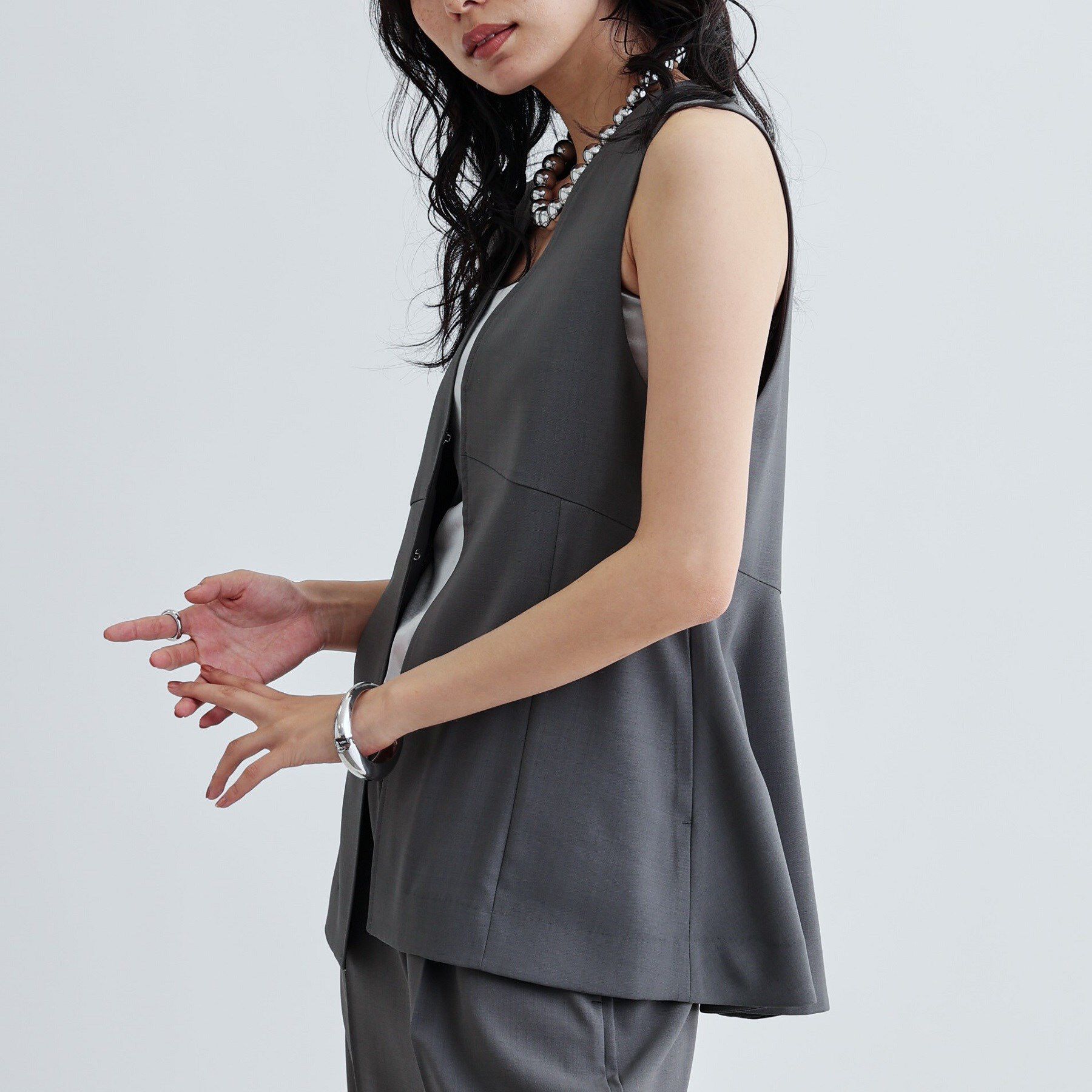 GALLEST「【セットアップ対応】イージーペプラムジレ」|ベスト・ジレ|