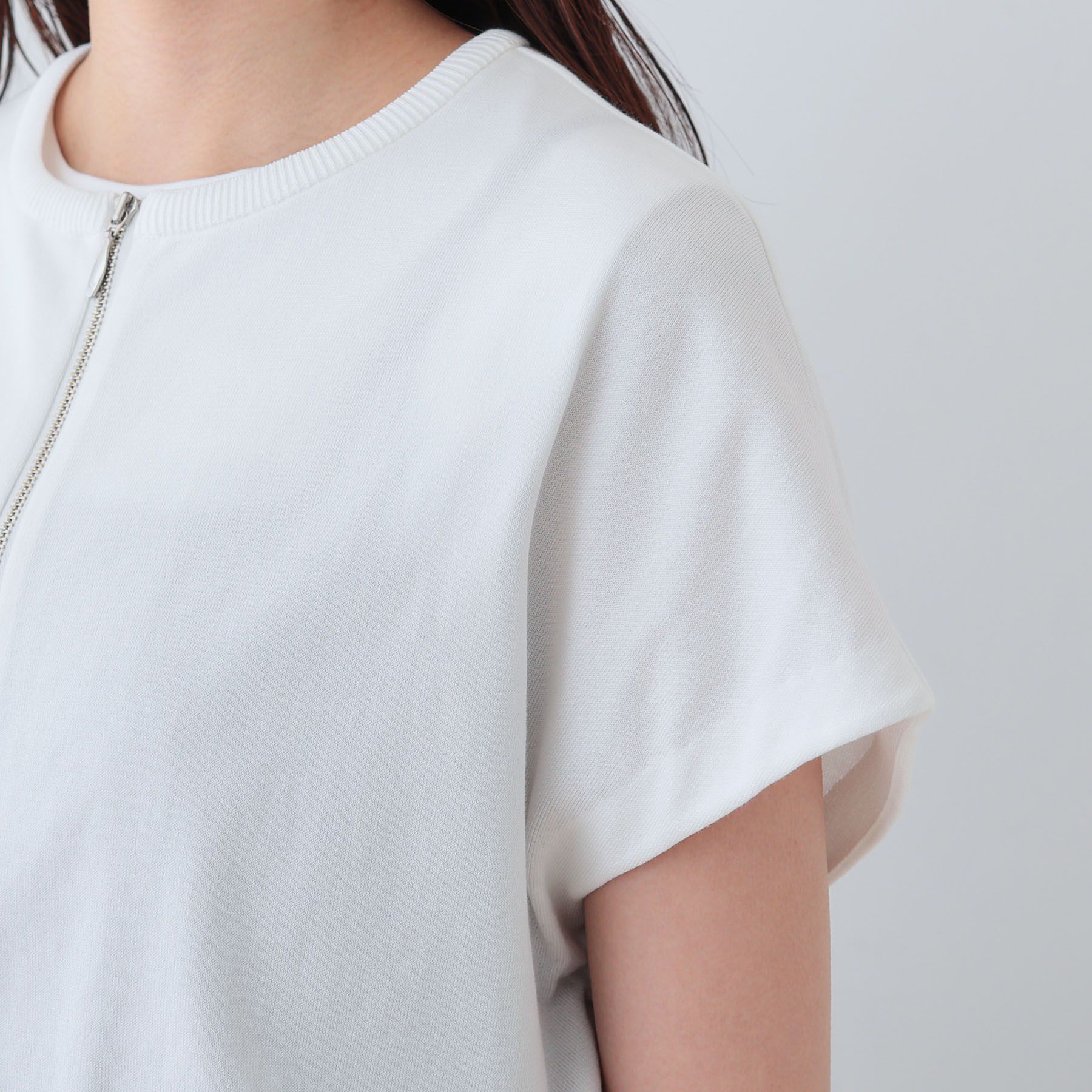 INDIVI「【洗える】ブルゾン風ジップニットベスト」|ニット・セーター|