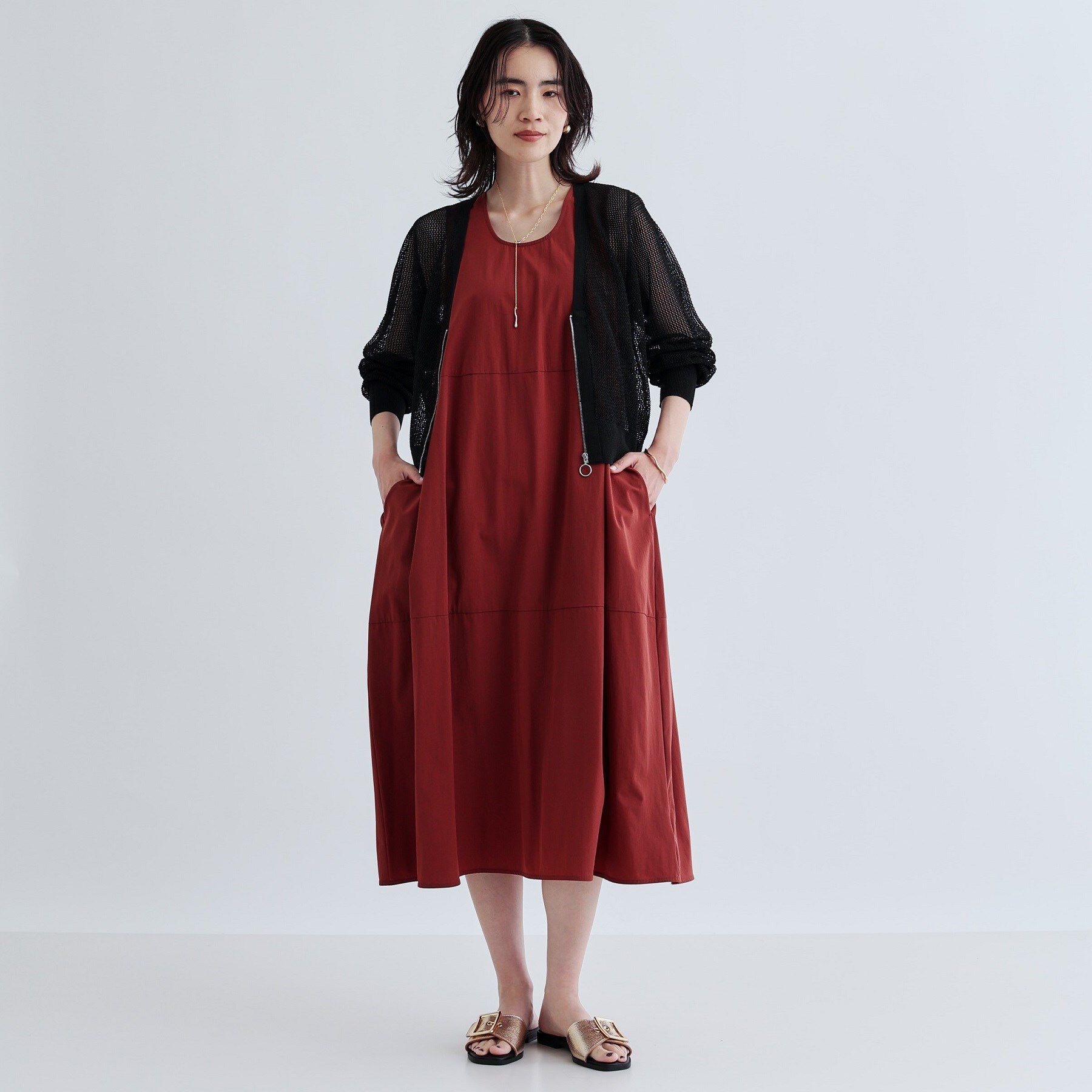 GALLEST「【再入荷】メッシュジップカーディガン」|カーディガン|