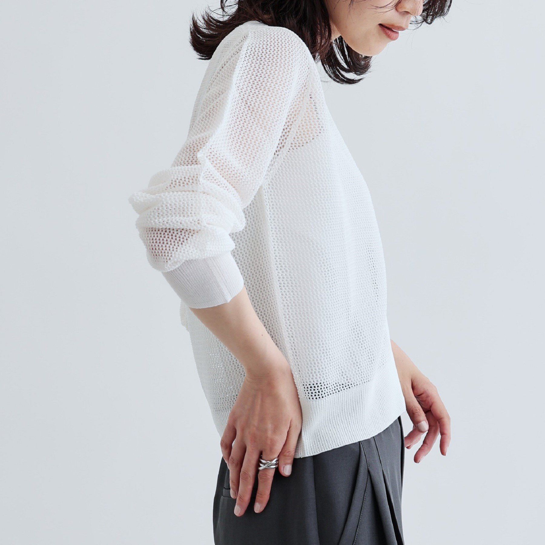 GALLEST「【再入荷】メッシュジップカーディガン」|カーディガン|