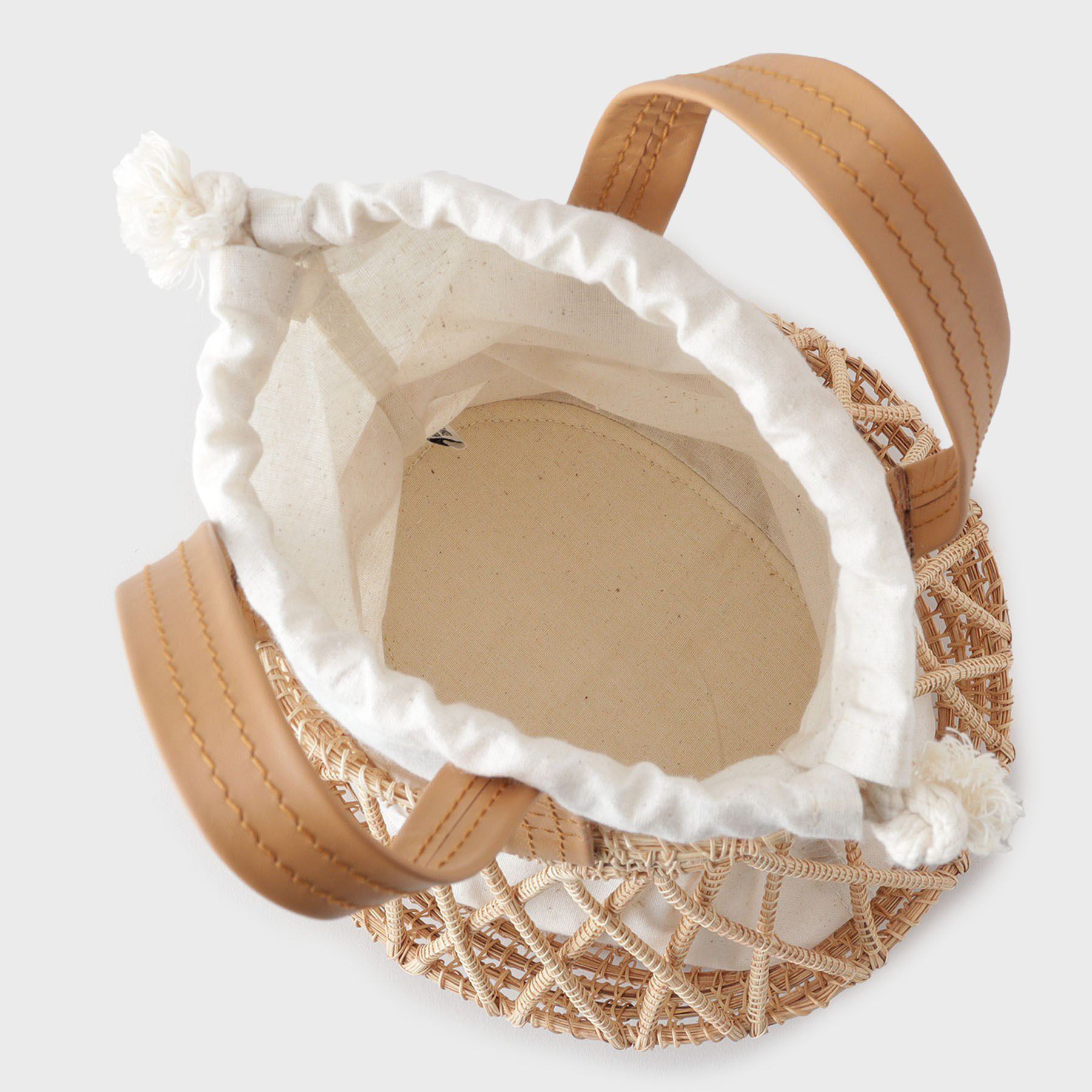 GALLEST「天然草ラウンドかごバッグ」|ハンドバッグ|