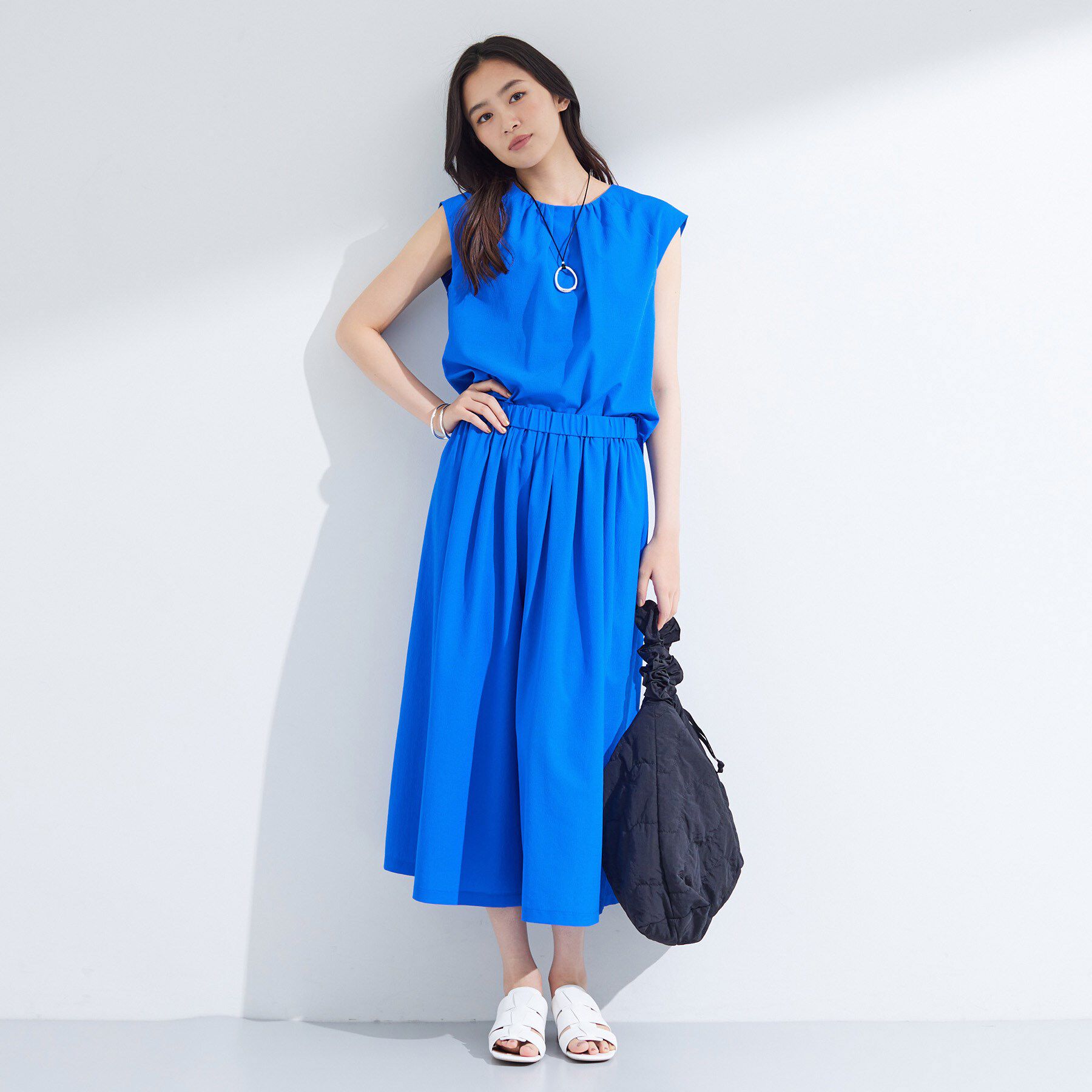 INDIVI「【クールエアー素材／UVケア／吸汗速乾】エアリータックブラウス」|シャツ・ブラウス|