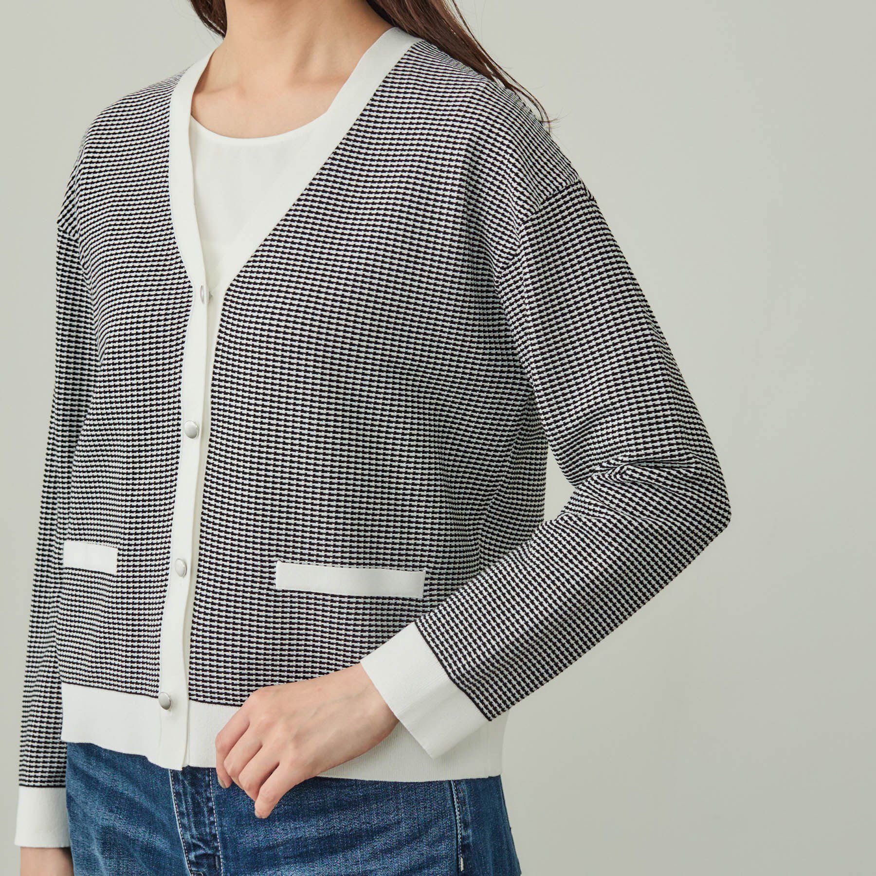 INDIVI「【軽く羽織れる/洗える】ジャケット風カーディガン」|カーディガン|