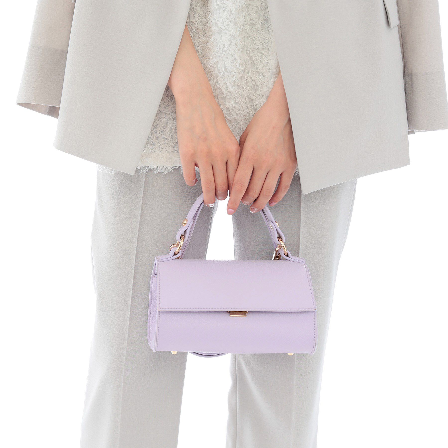 INDIVI「フラップスモールバッグ」|ショルダー・メッセンジャー|ラベンダー(080)