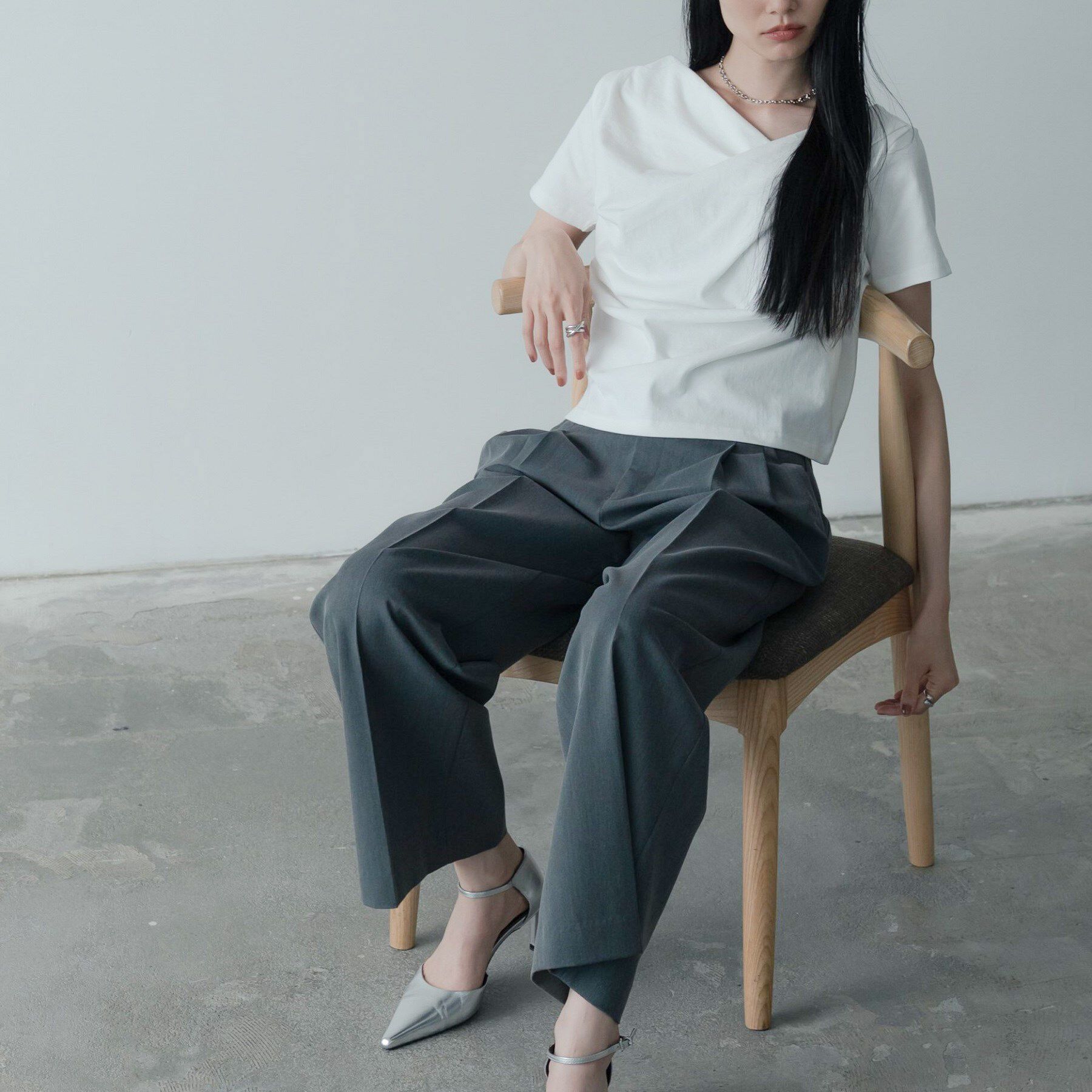 GALLEST「ドレープクロップドカットソー」|Tシャツ・カットソー|