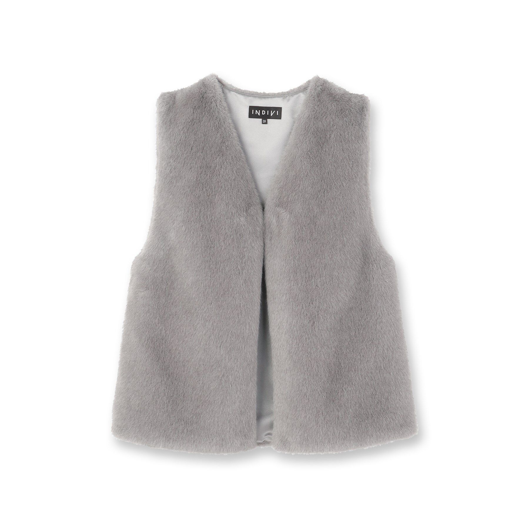 INDIVI「ミンク調フェイクファージレ」|ベスト・ジレ|