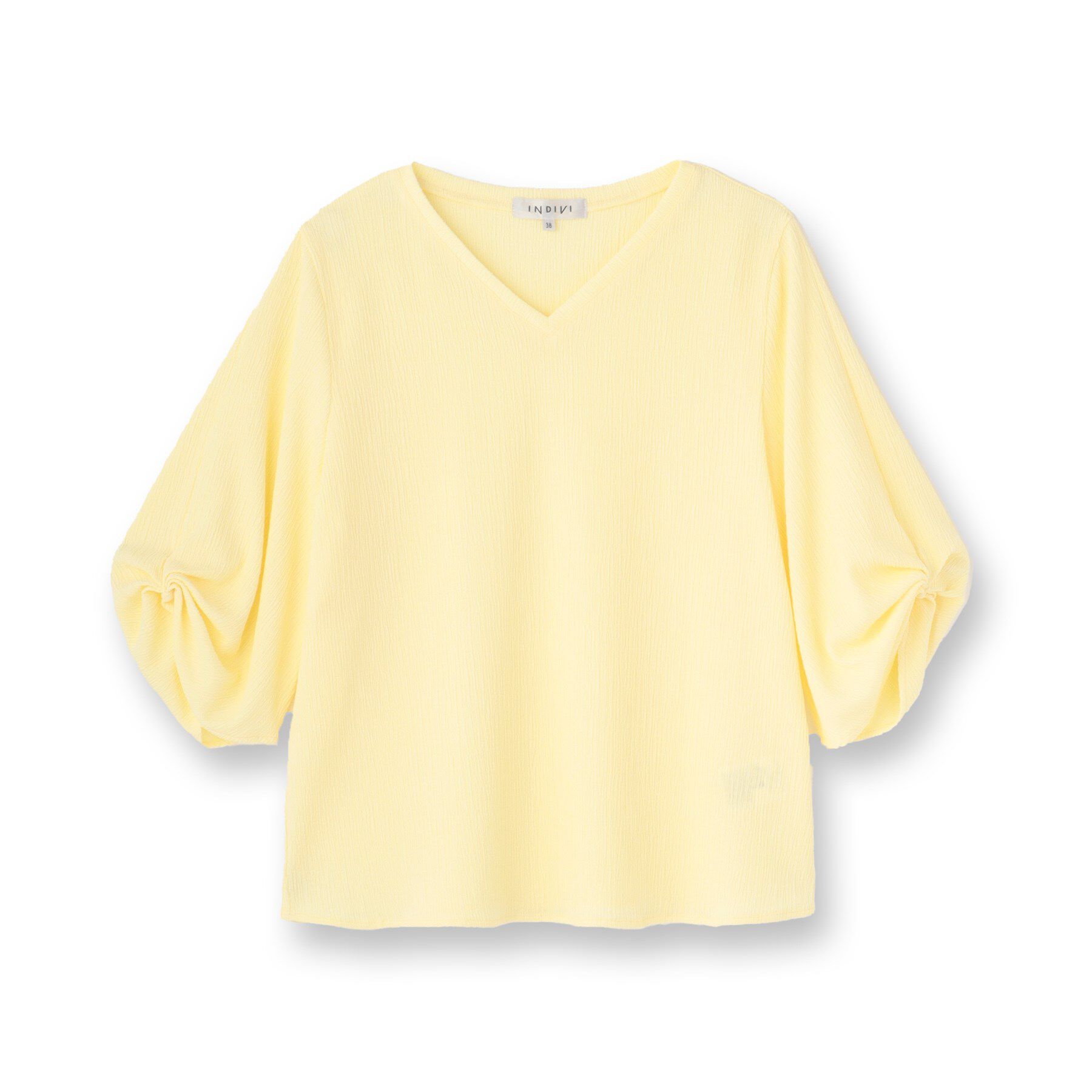 INDIVI「【洗える】タックデザインスリーブ ジャージトップス」|Tシャツ・カットソー|