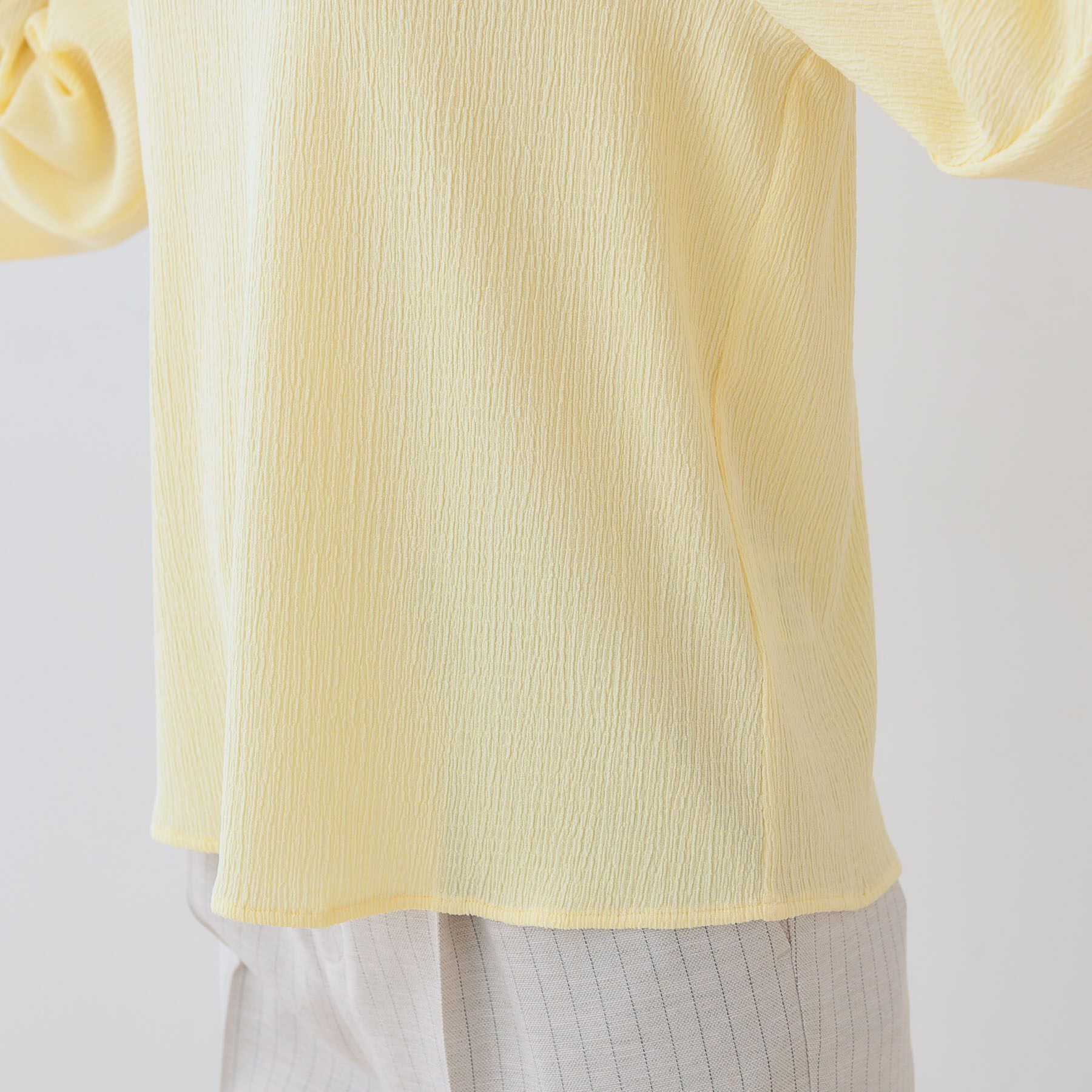 INDIVI「【洗える】タックデザインスリーブ ジャージトップス」|Tシャツ・カットソー|