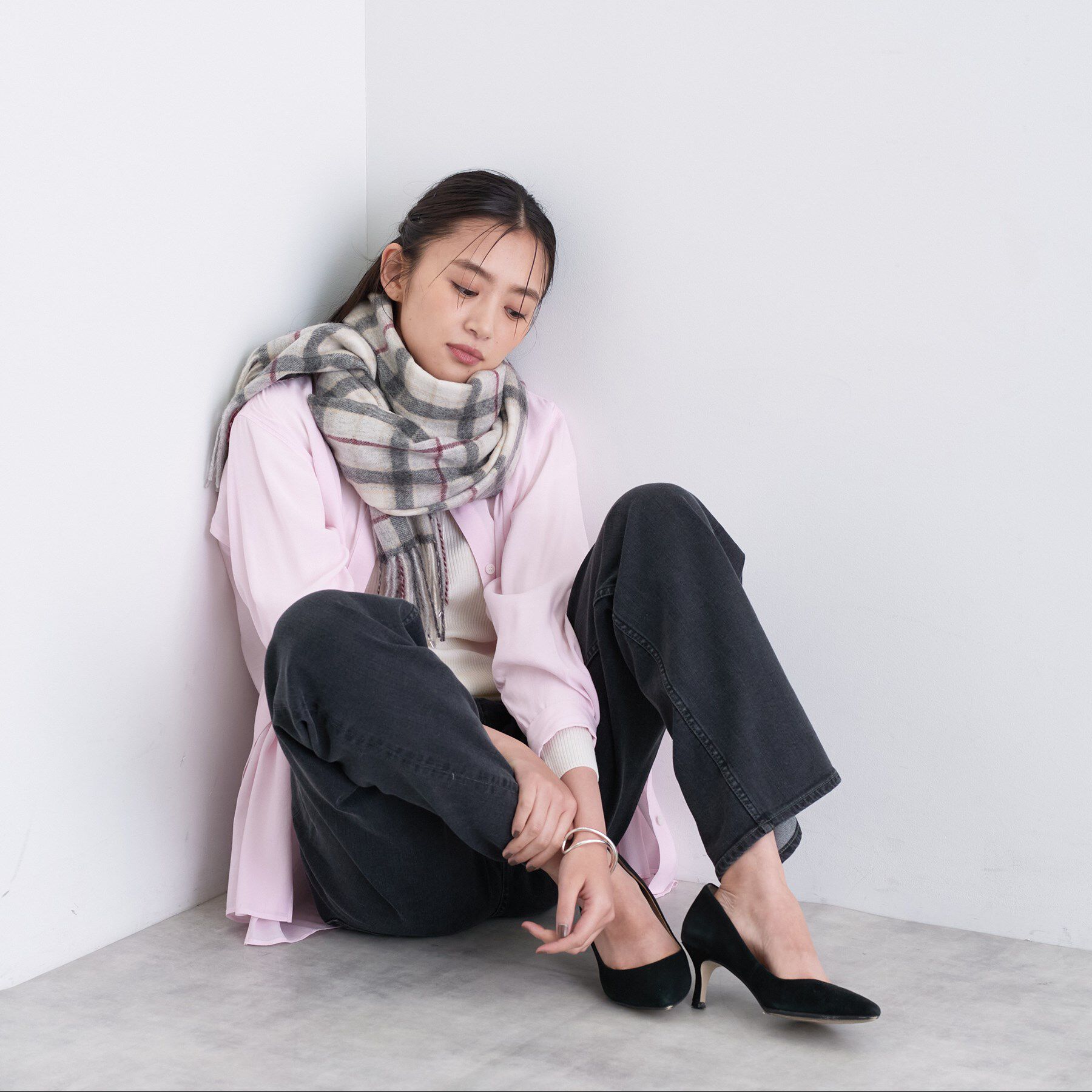 INDIVI「ウォッシャブルウールストール」|ストール|