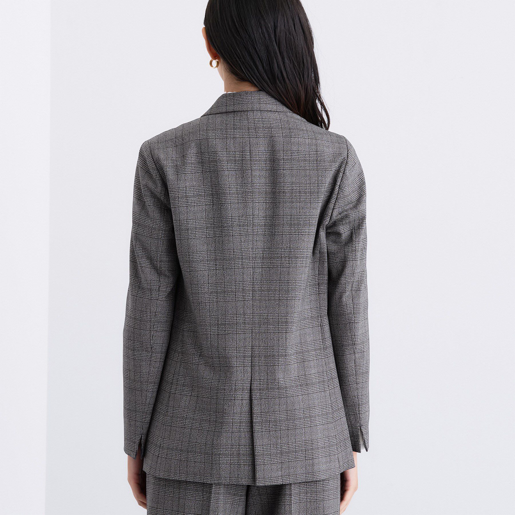 INDIVI「【洗える／オンオフ】チェック柄ダブルジャケット」|テーラードジャケット|