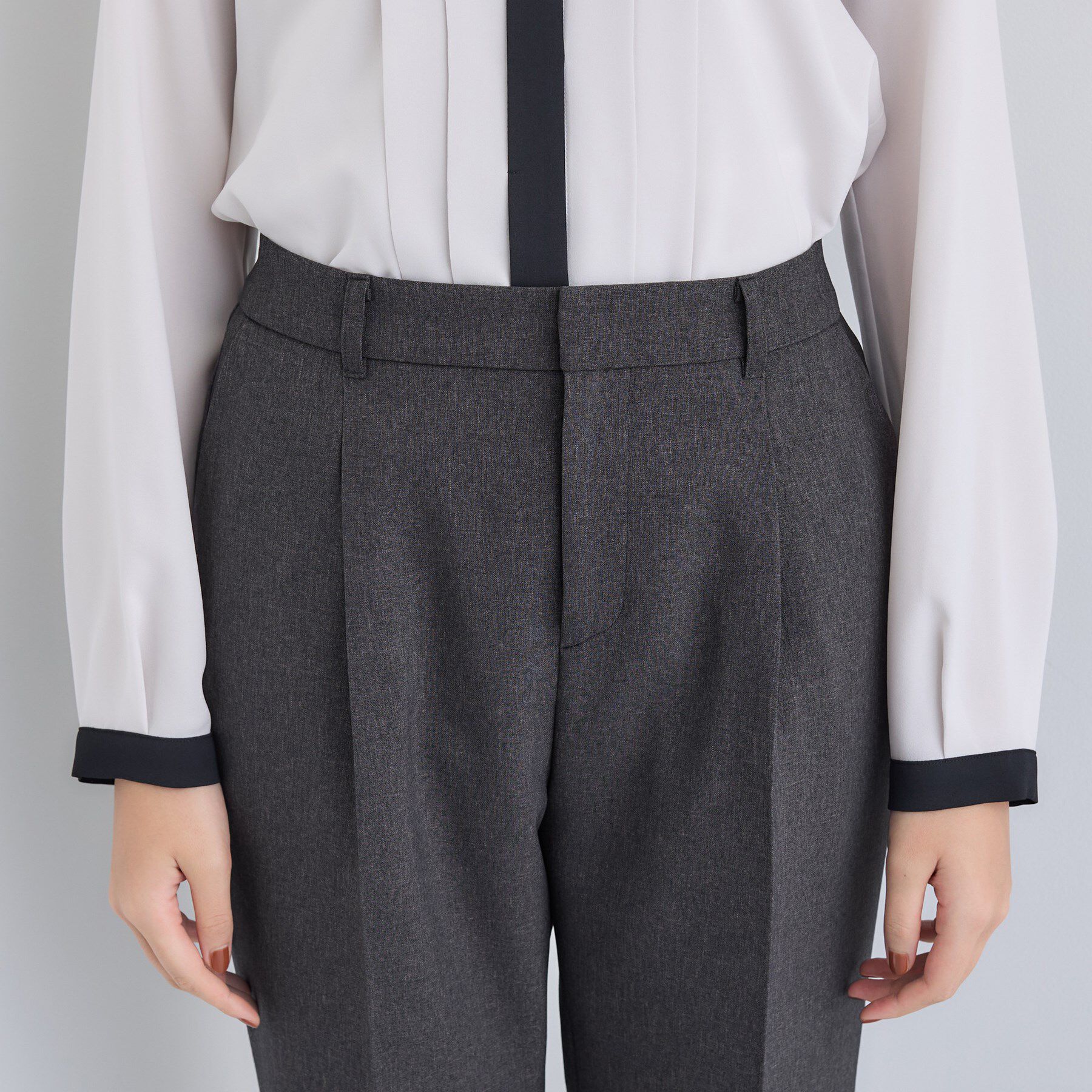 INDIVI「【洗える／通勤／スーツ】メランジストレッチ テーパードパンツ」|スーツ|