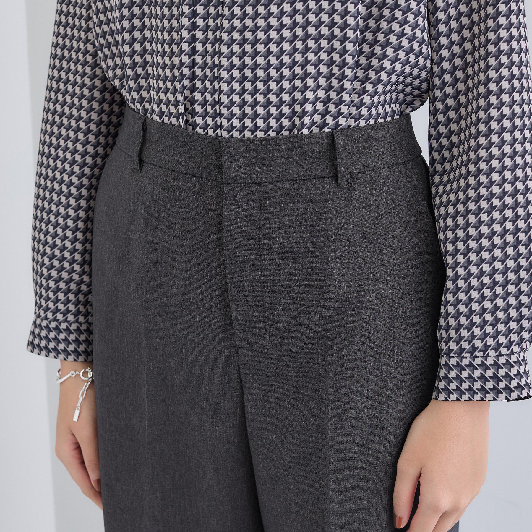 INDIVI「【洗える／通勤／スーツ】メランジストレッチ ワイドパンツ」|スーツ|