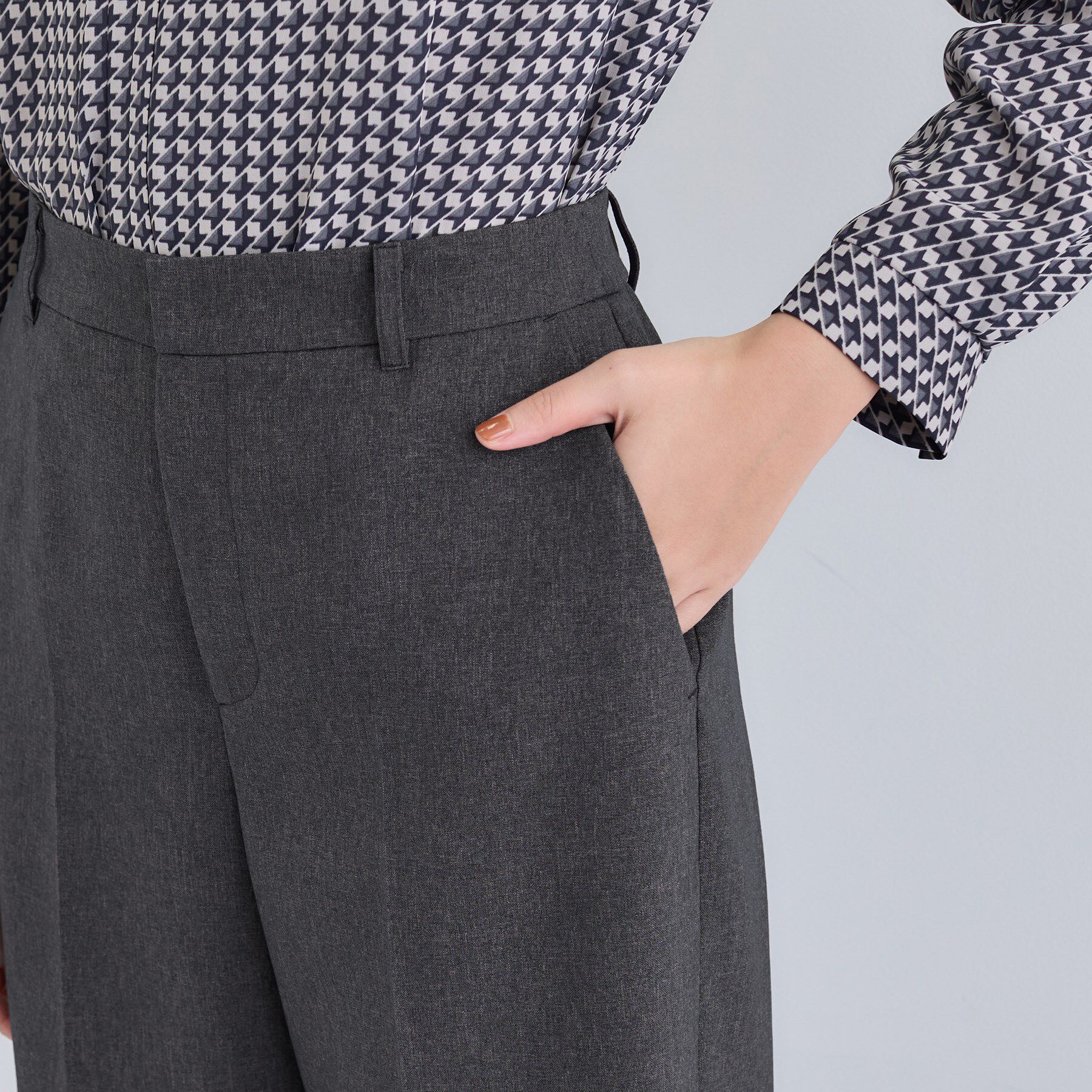 INDIVI「【洗える／通勤／スーツ】メランジストレッチ ワイドパンツ」|スーツ|