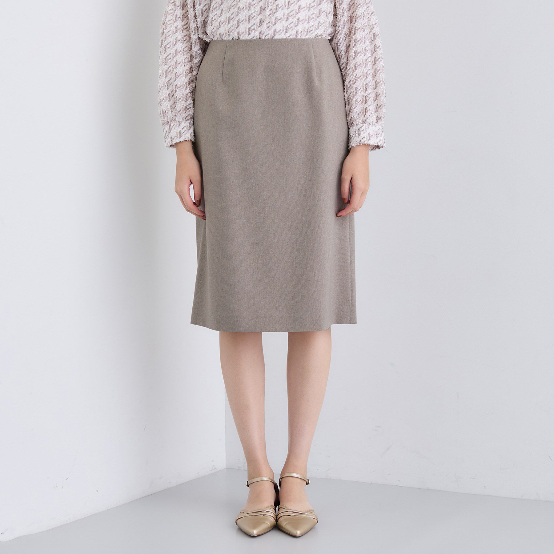 INDIVI「【洗える／通勤／スーツ】メランジストレッチ タイトスカート」|スーツ|