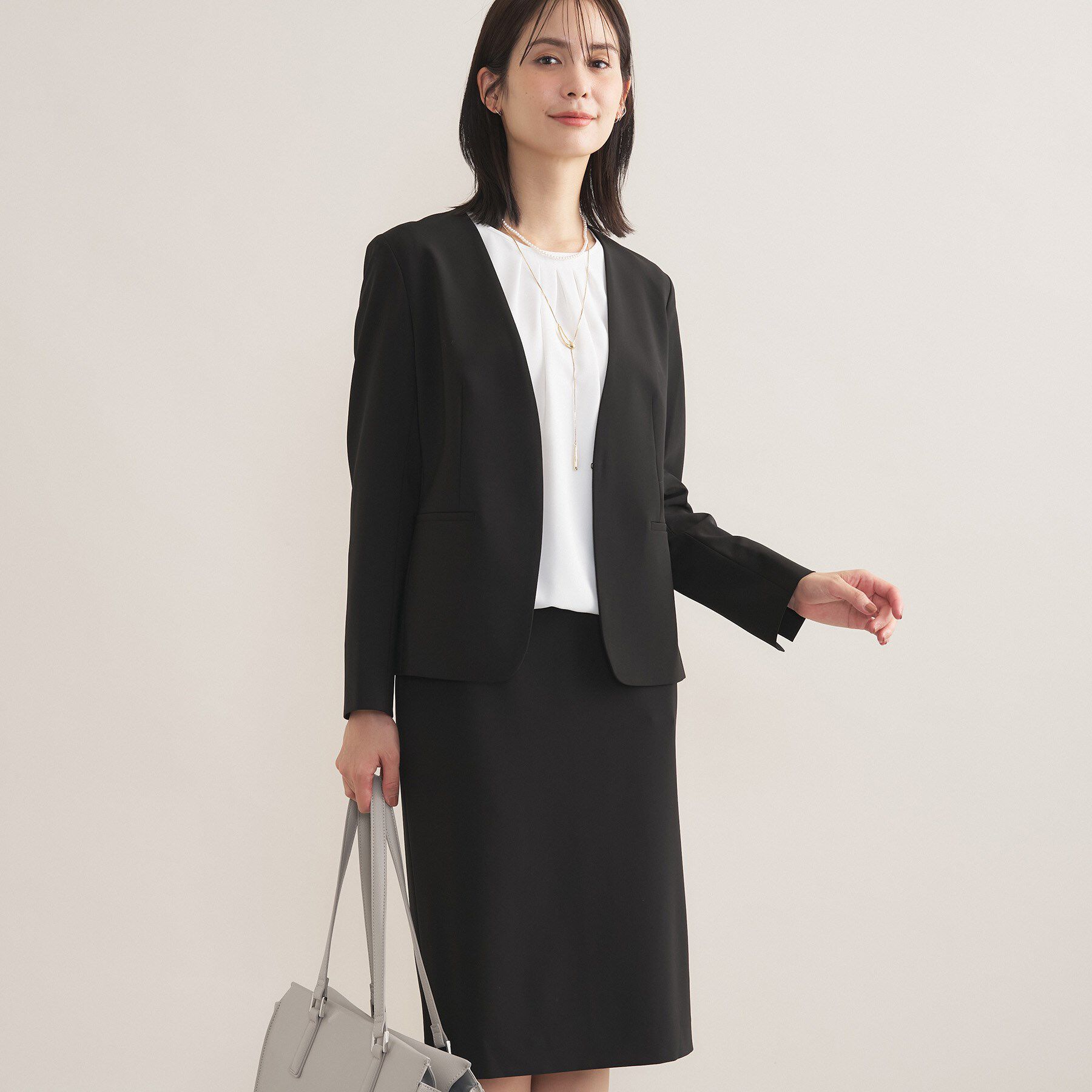 INDIVI「【洗える／透けにくい】ダイヤ柄プリントブラウス」|シャツ・ブラウス|