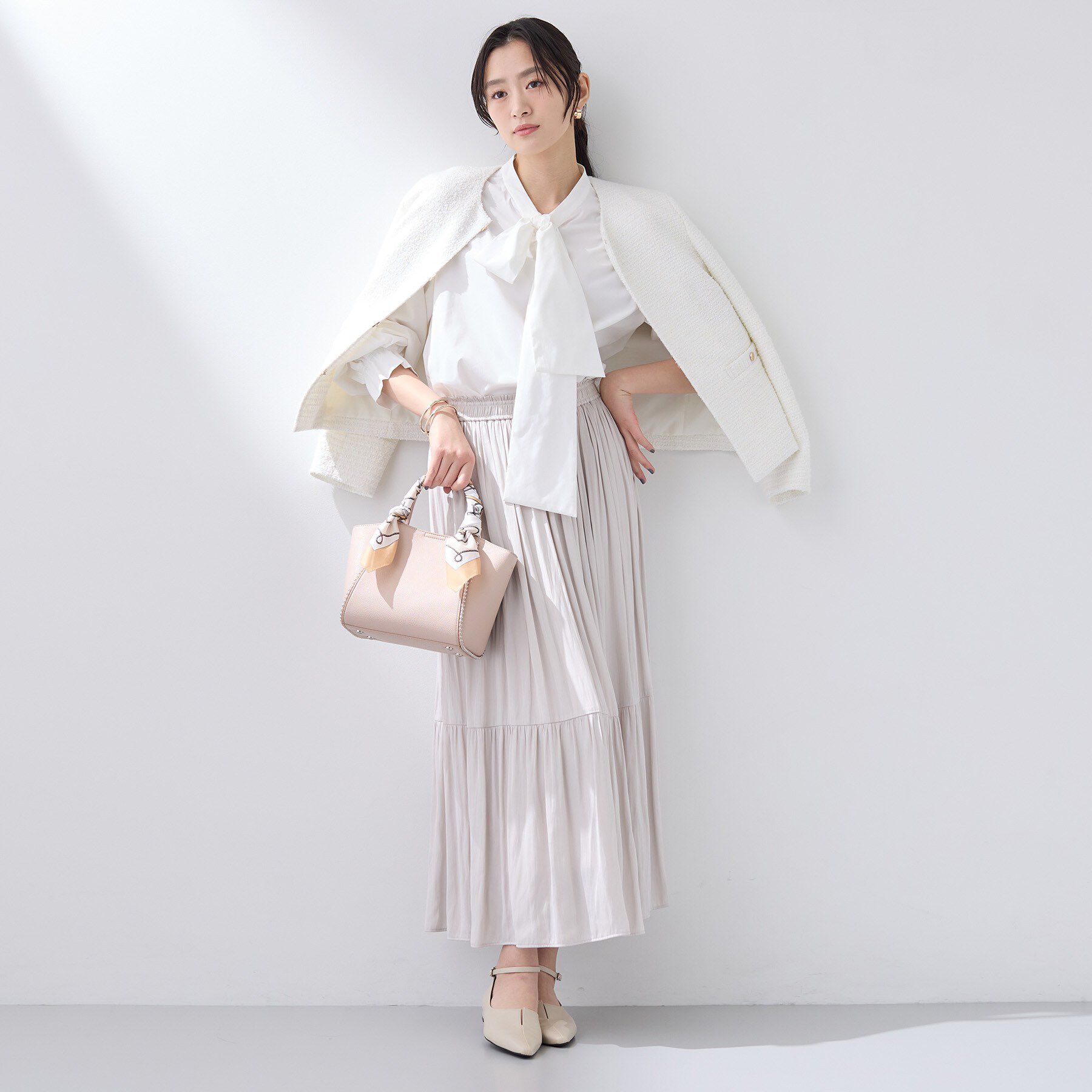 INDIVI「【洗える／丈調整可能】ギャザーフレアスカート」|スカート|