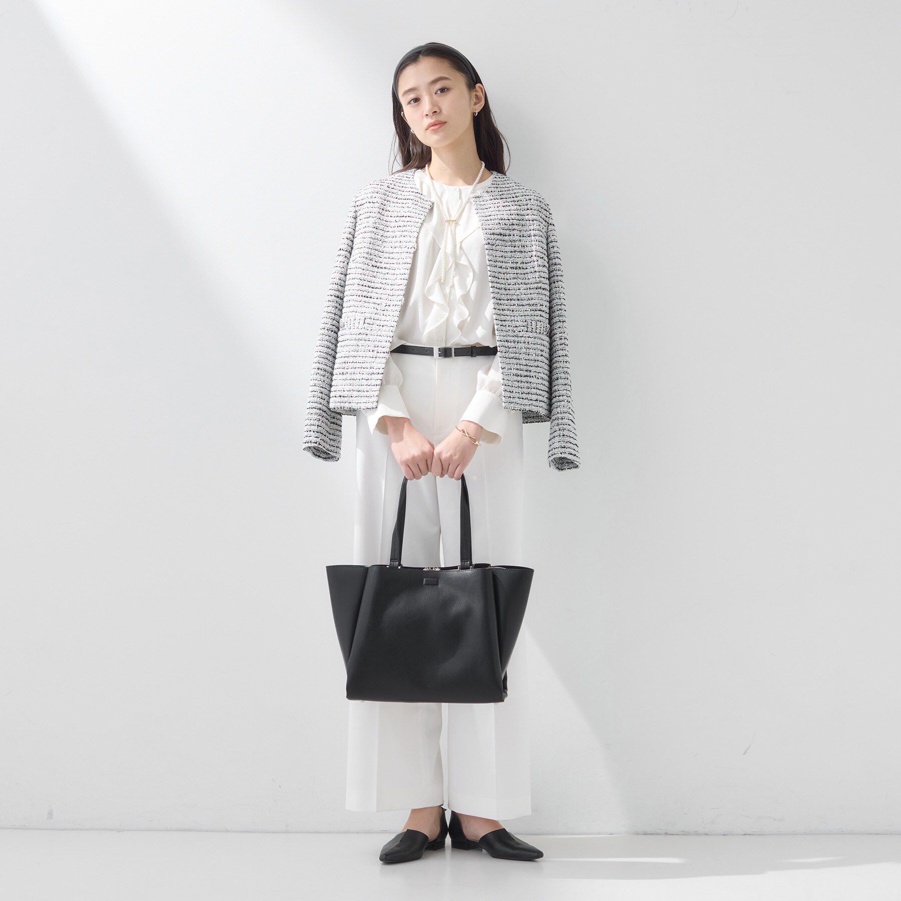 INDIVI「【A4収納可能／合皮】キャリアタックバッグ」|トートバッグ|