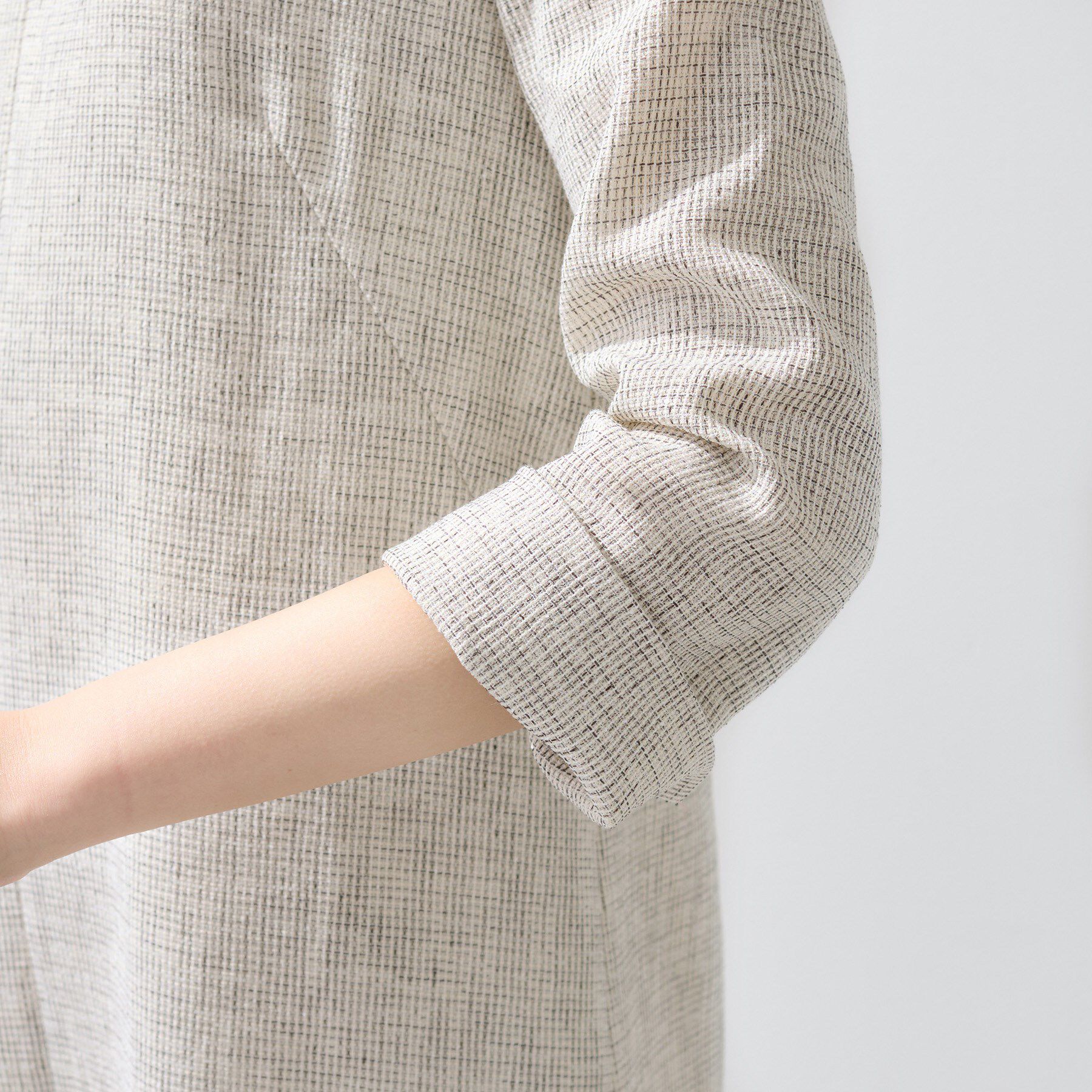 INDIVI「【軽量／セレモニー／SETUP可能】ストレッチツイードAラインワンピース」|ワンピース|