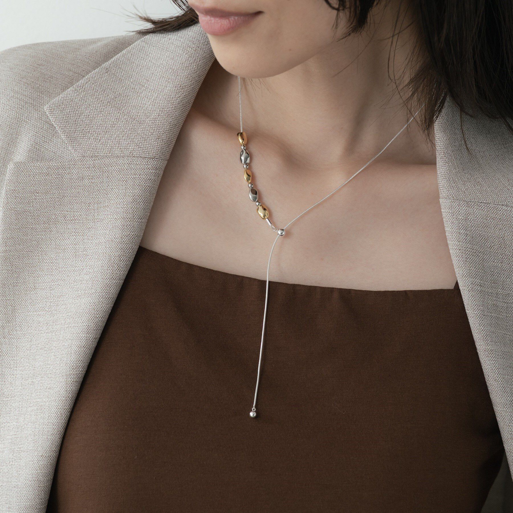 GALLEST「ハートラインネックレス」|ネックレス|シルバー(006)