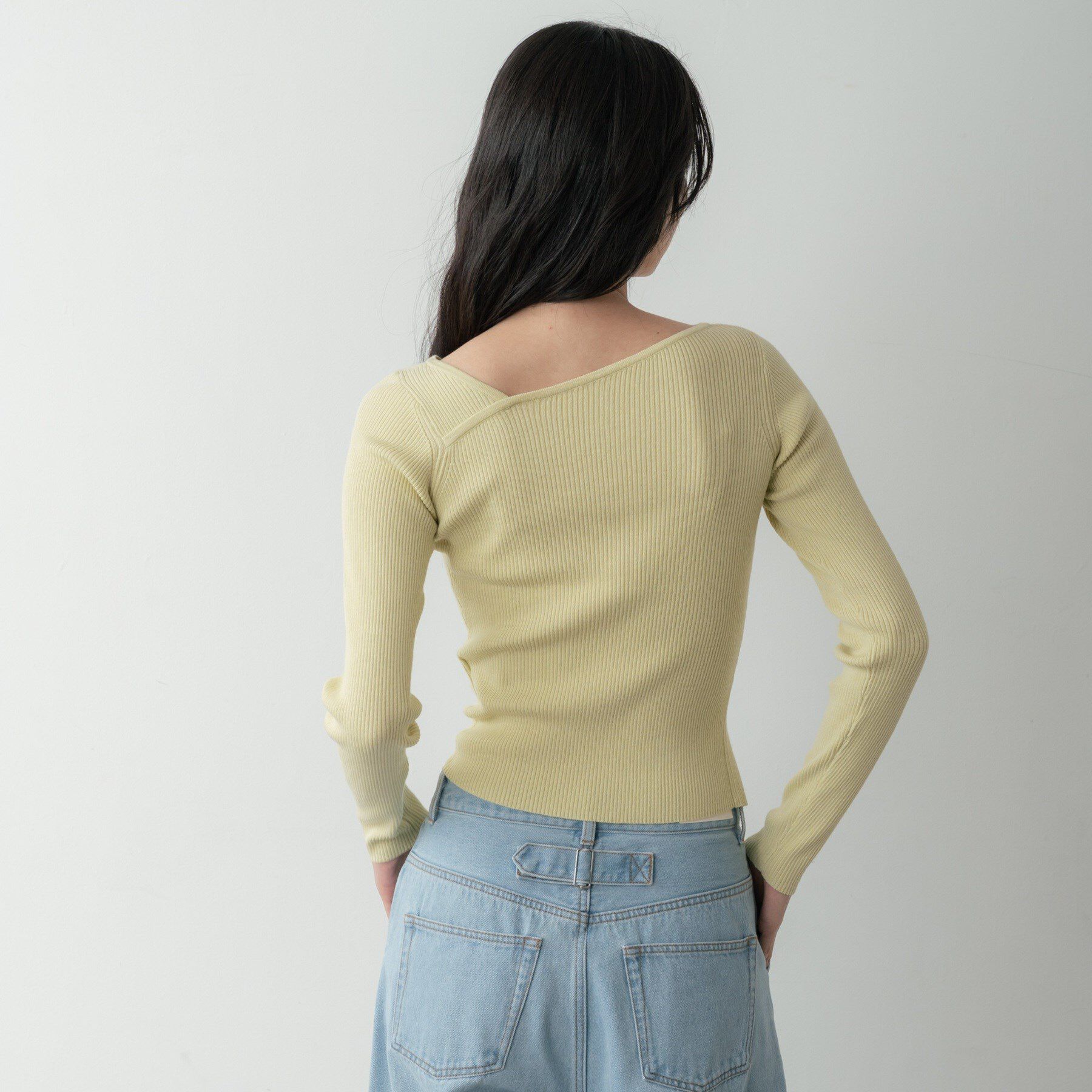 GALLEST「オフショルスリットリブニット」|ニット・セーター|