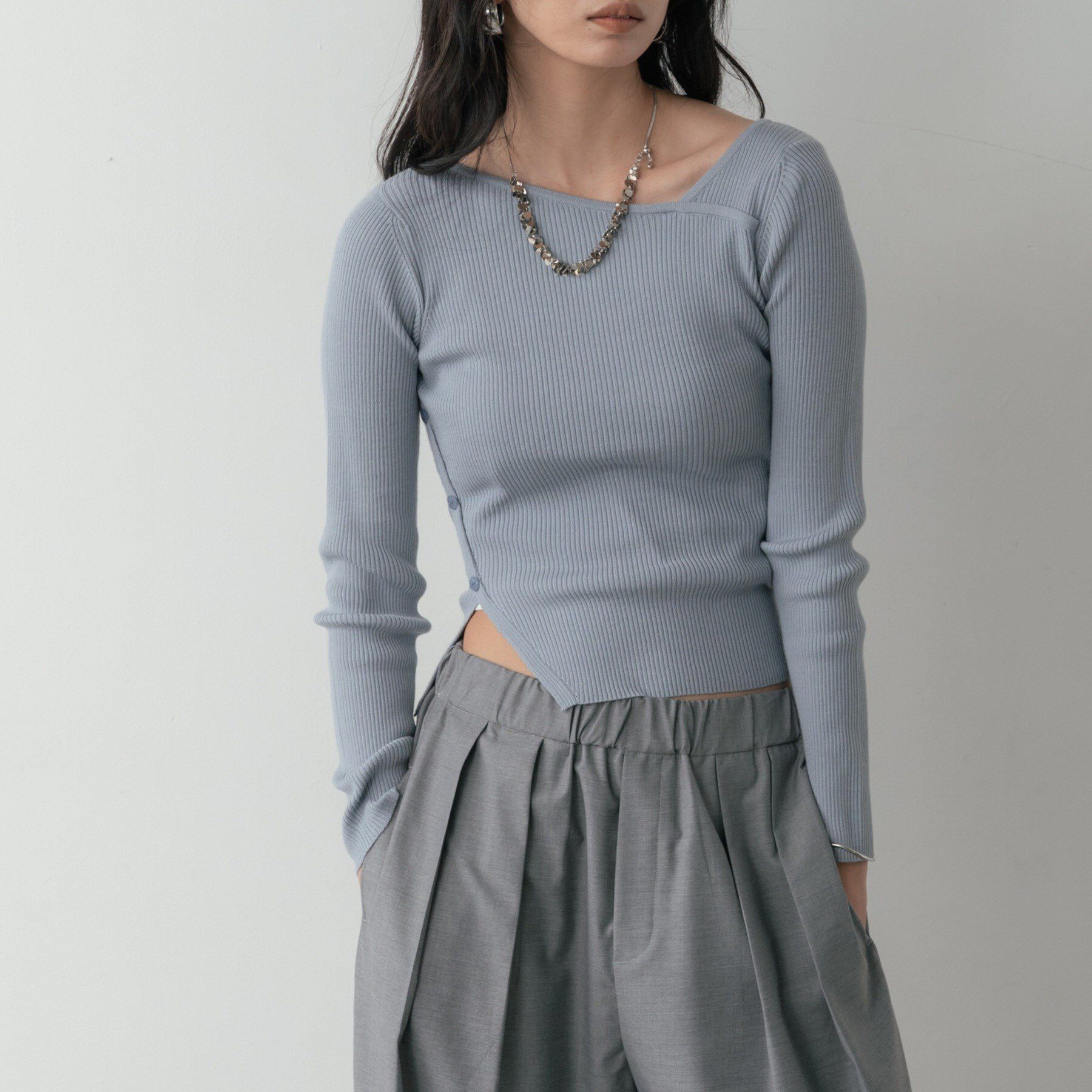 GALLEST「オフショルスリットリブニット」|ニット・セーター|