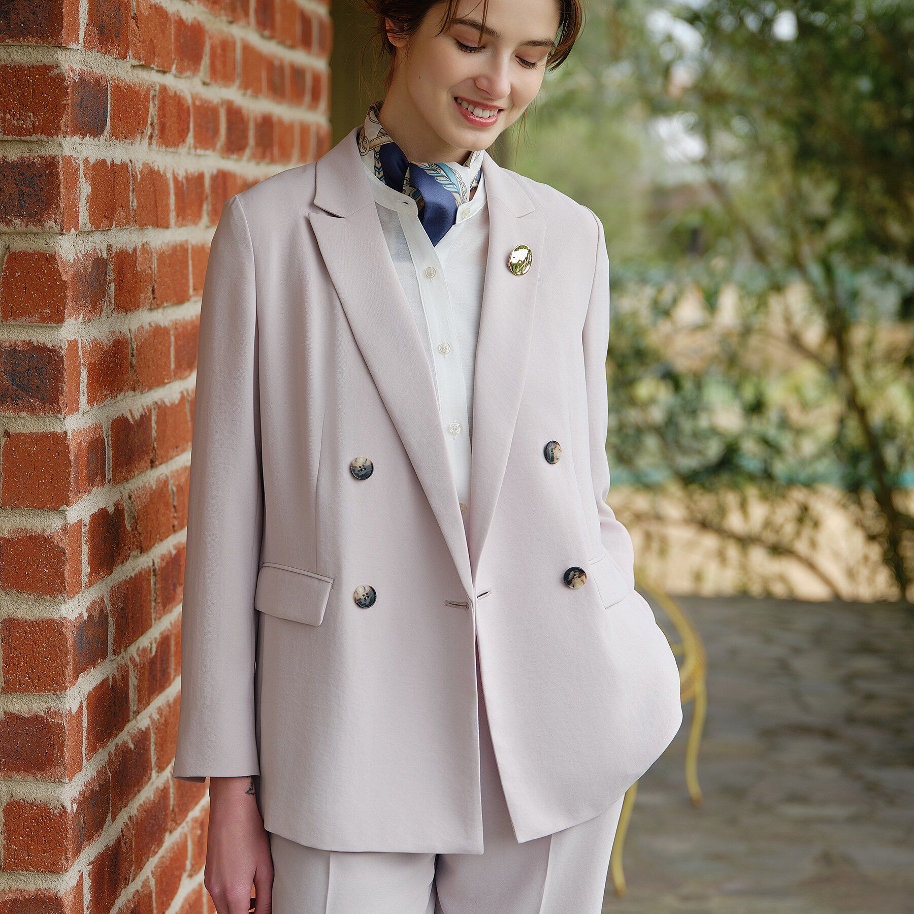 INDIVI「【洗える／多機能／SETUP可】着る日傘ダブルジャケット」|テーラードジャケット|