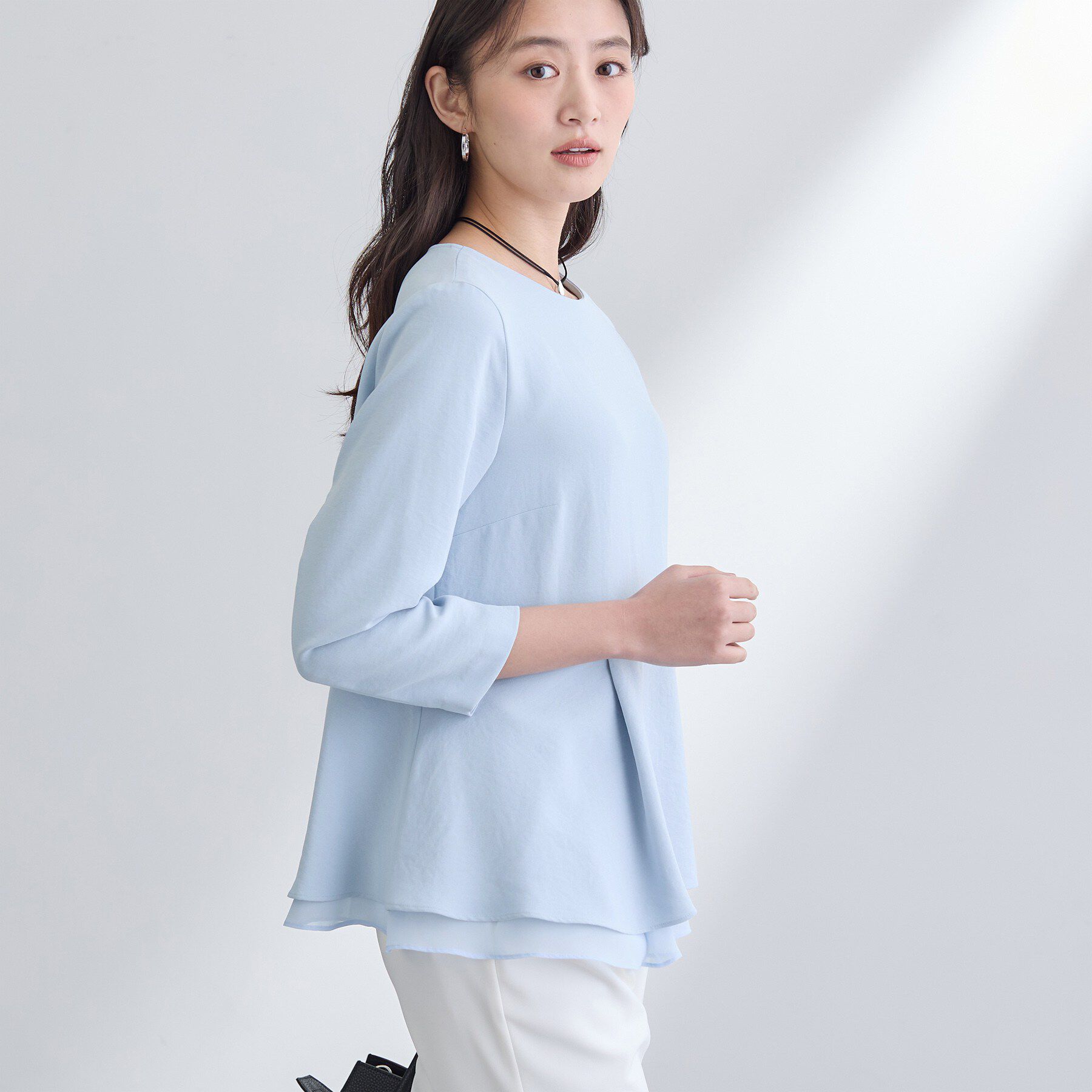 INDIVI「【洗える／UVケア／SETUP可】着る日傘ペプラムブラウス」|シャツ・ブラウス|