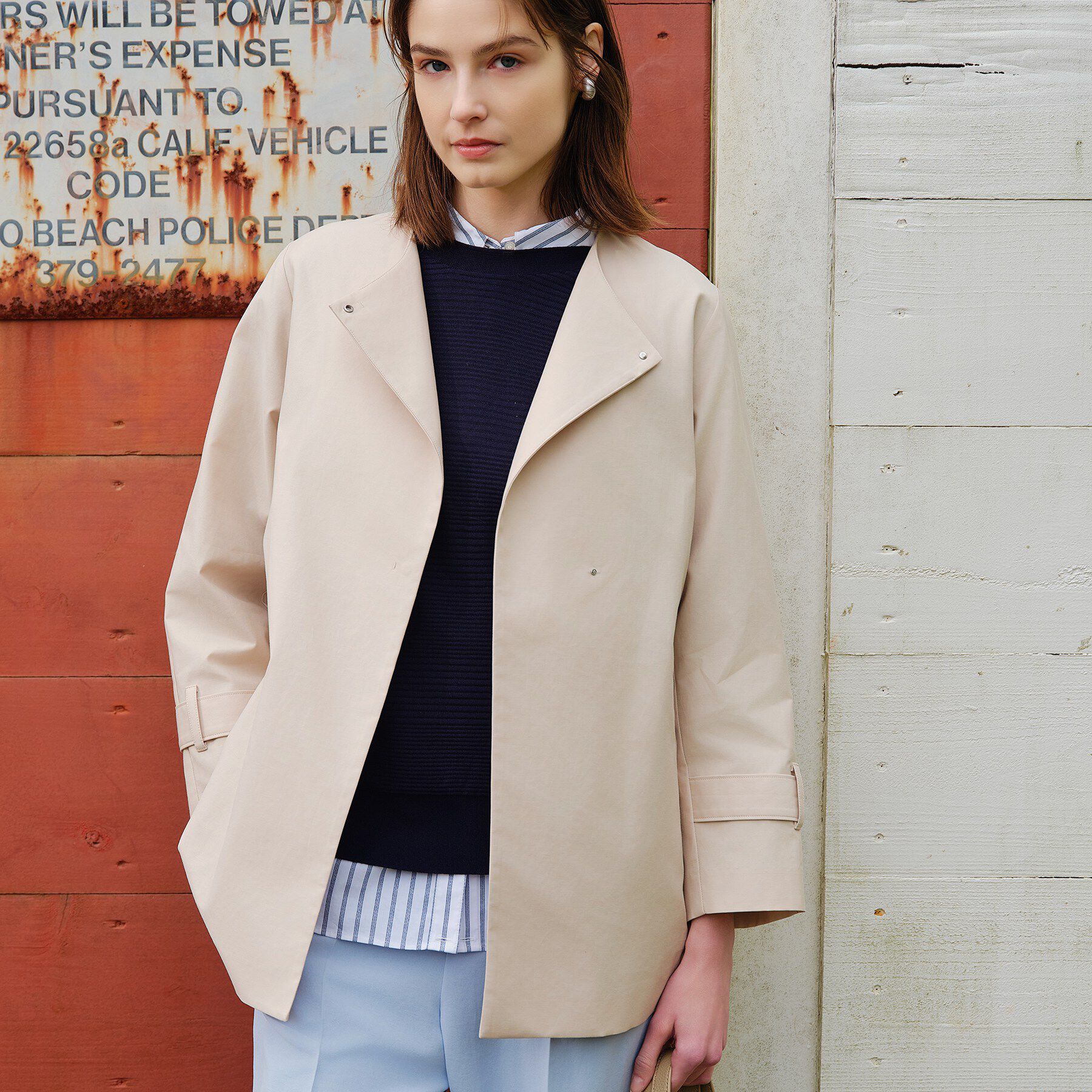 INDIVI「【撥水/軽量】ミドル丈 ミニマルトレンチコート」|トレンチコート|