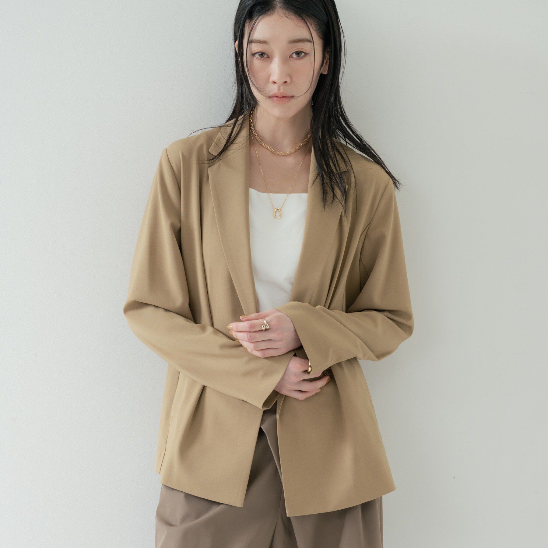 GALLEST「Comfy SET UP｜ダブルブレストイージージャケット【セットアップ対応／通勤／カセット服】」|テーラードジャケット|