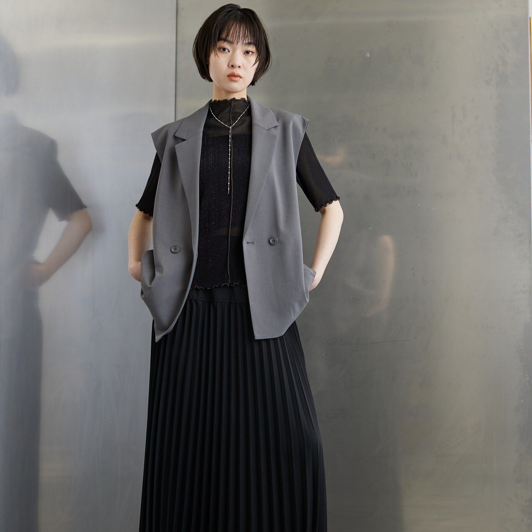 GALLEST「Comfy SET UP｜ベルテッドジレ【セットアップ対応／通勤／カセット服】」|ベスト・ジレ|