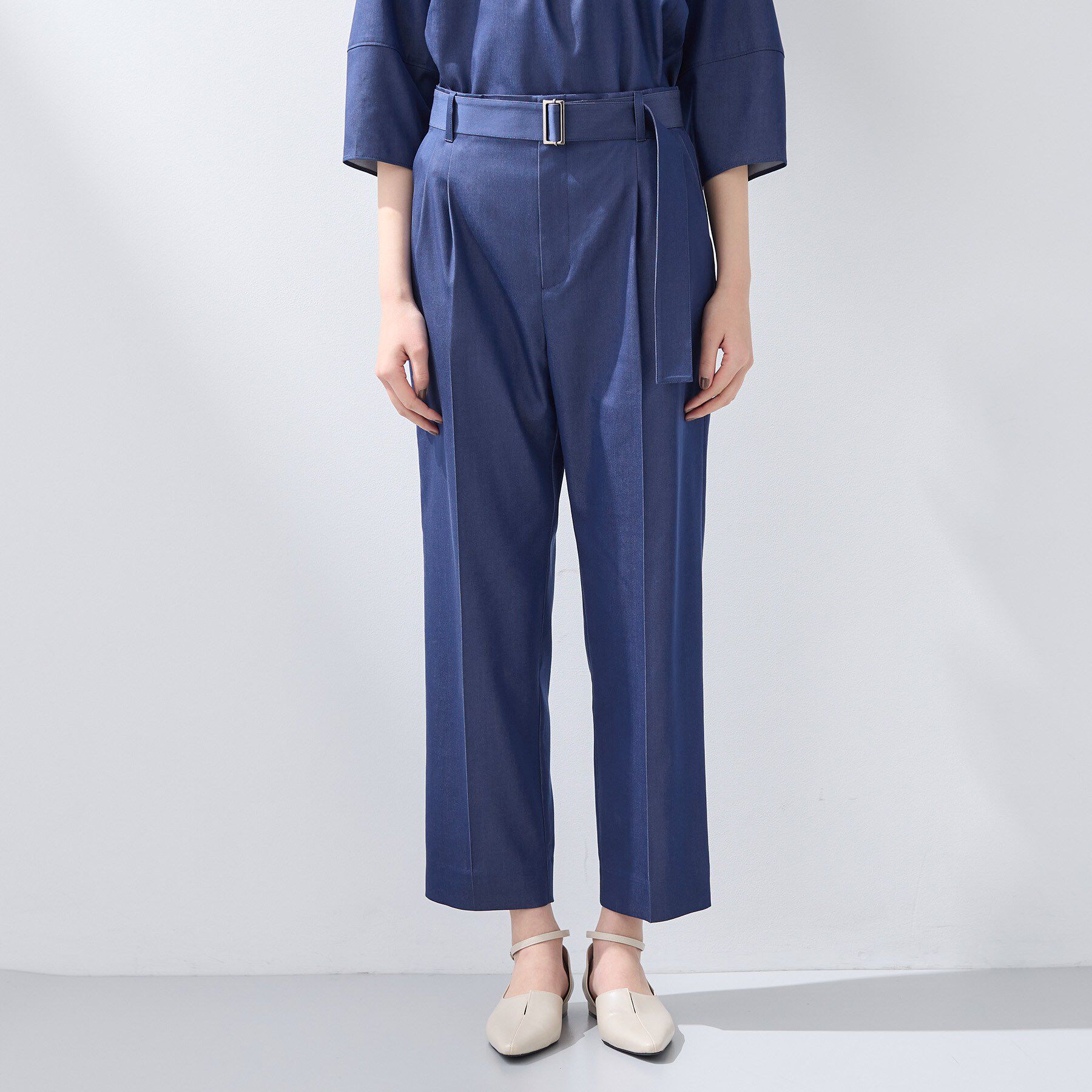 INDIVI「【洗える／UVケア／SETUP可能】デニムライクテーパードパンツ」|その他|