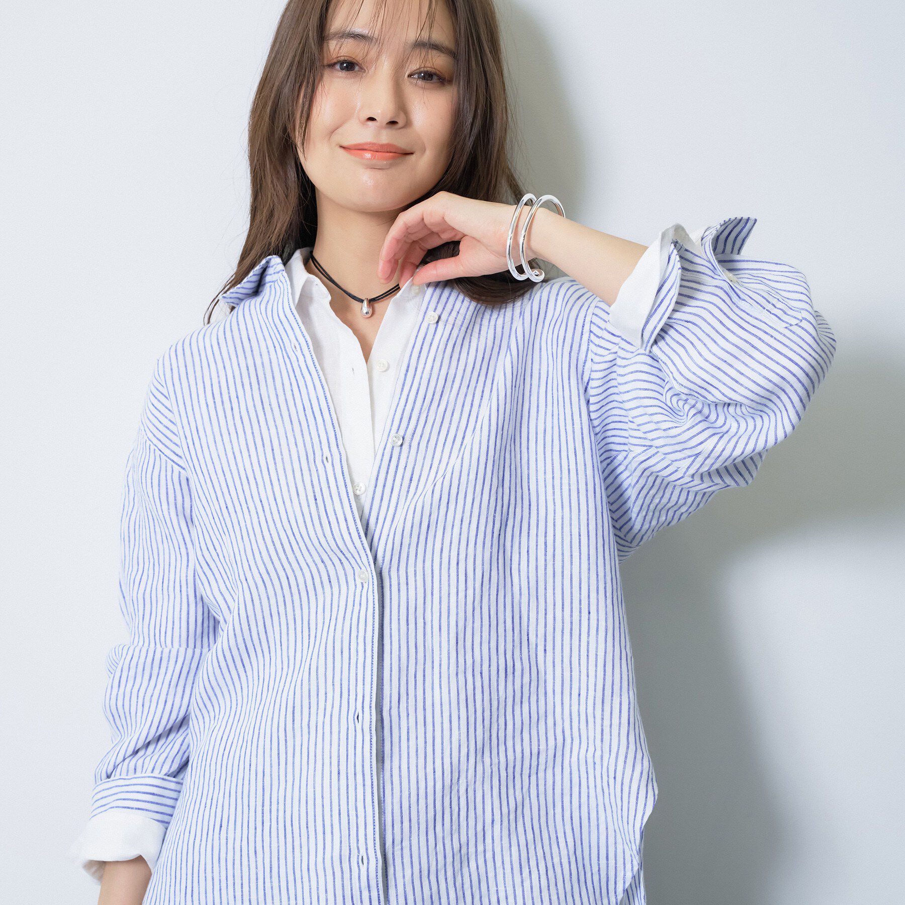 INDIVI「【接触冷感／2WAY】カシュクールリネンシャツ」|シャツ・ブラウス|