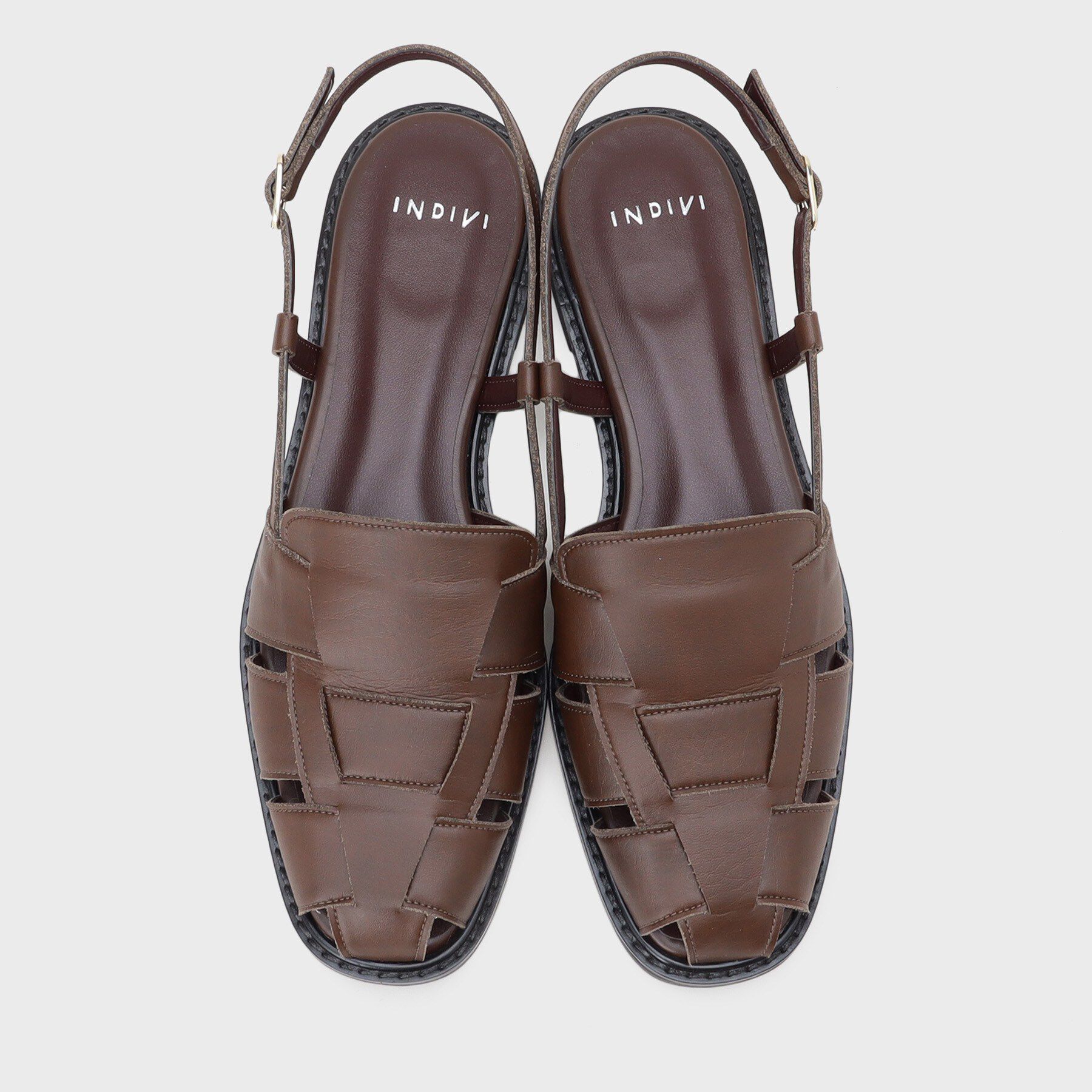 INDIVI「【合皮】きれいめグルカサンダル」|サンダル|