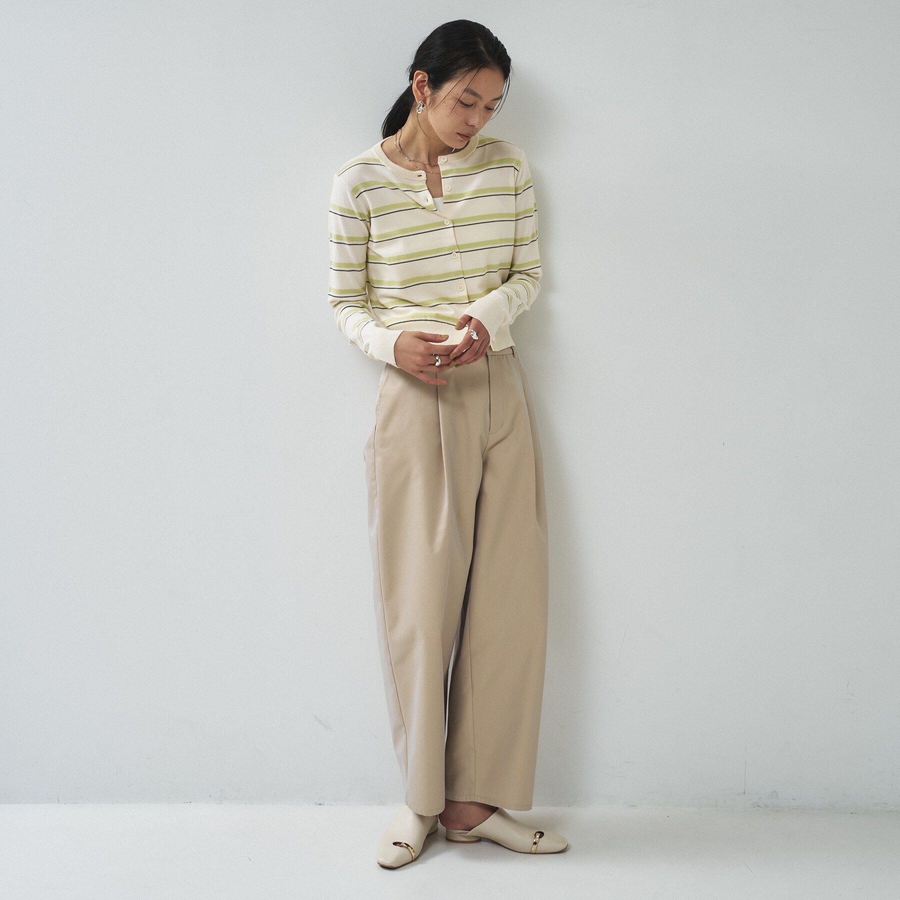 GALLEST「【一部店舗限定】クルーネックボーダーカーディガン」|カーディガン|