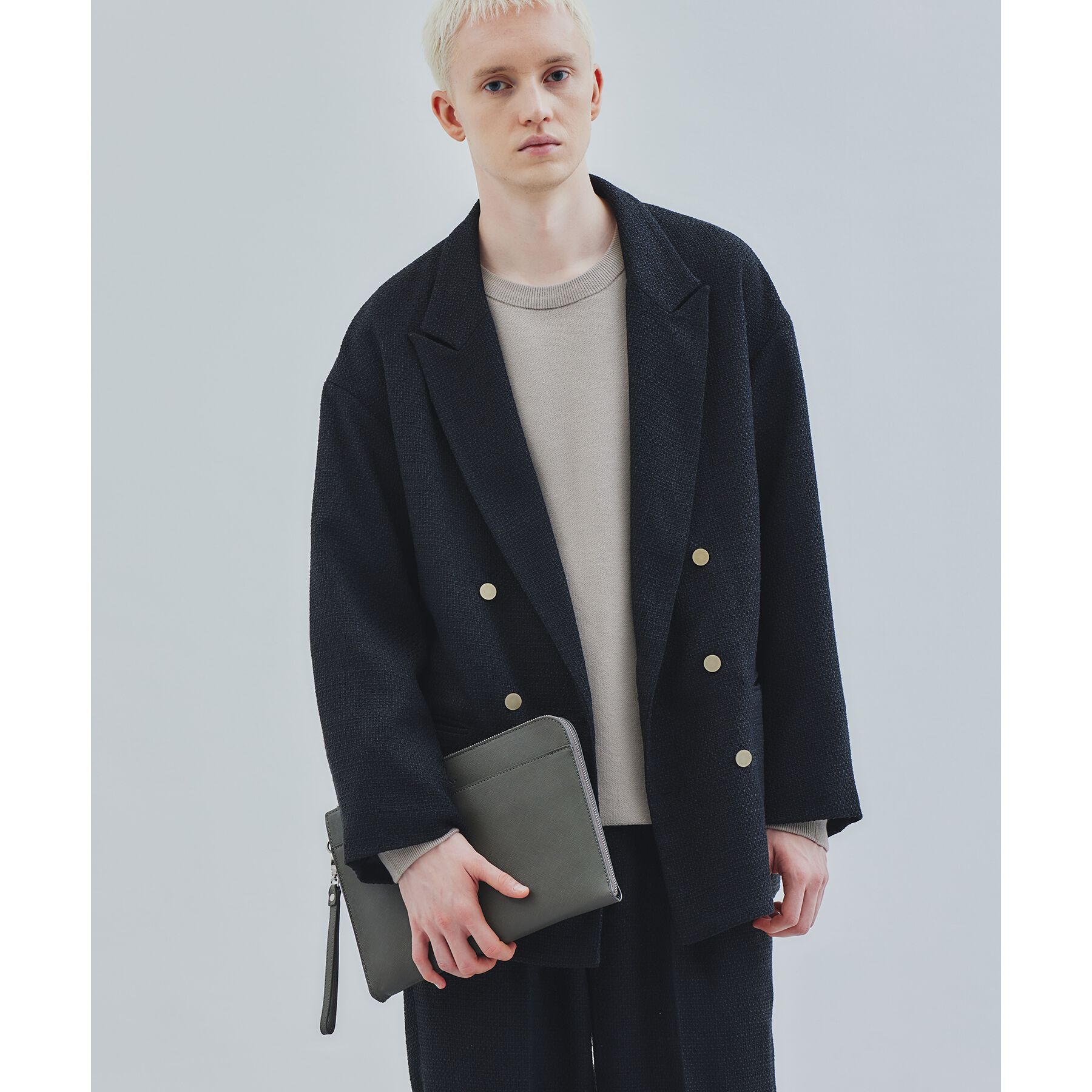 tk.TAKEO KIKUCHI「レザー調ジップクラッチバッグ」|クラッチバッグ|