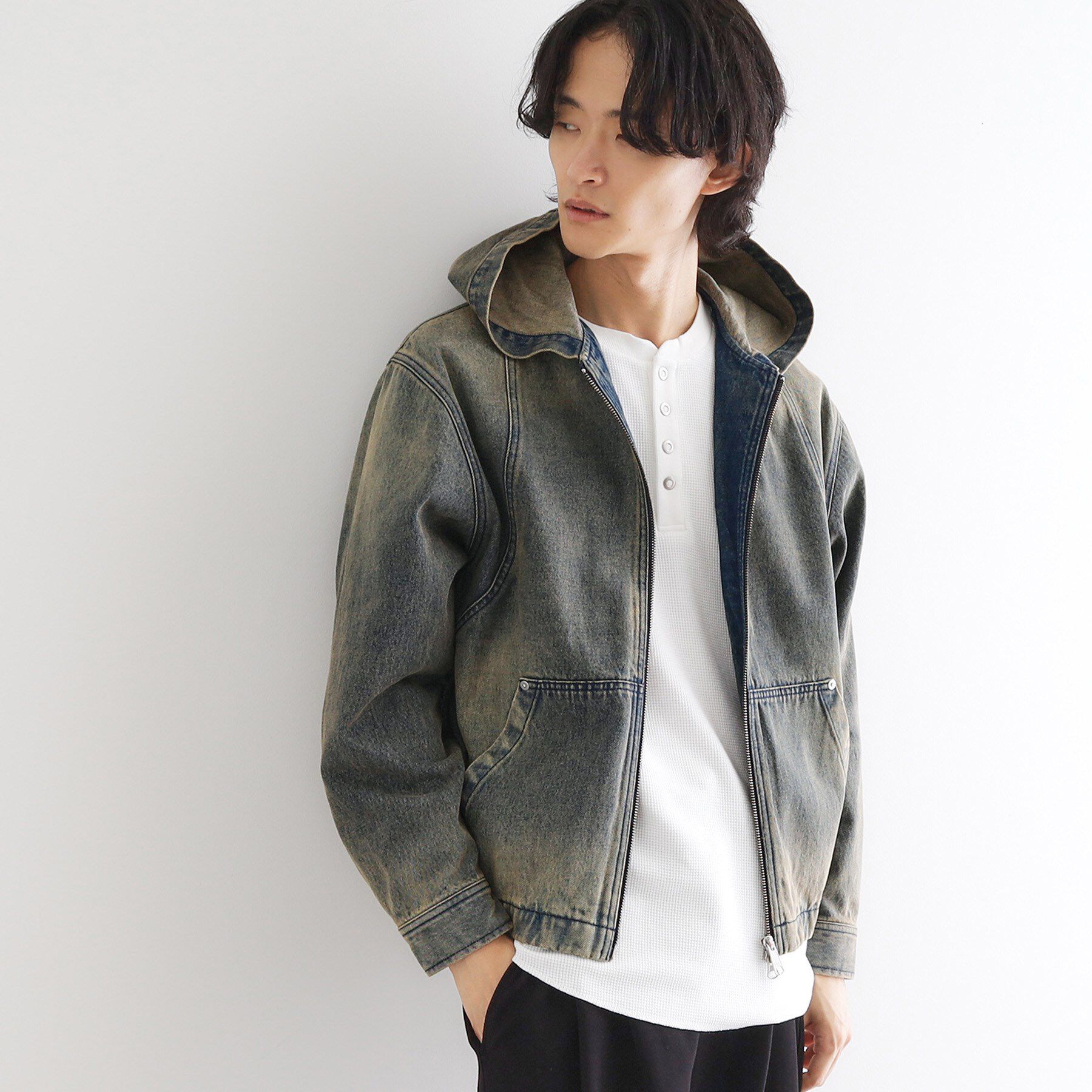 tk.TAKEO KIKUCHI「ヴィンテージライクデニムジップパーカ」|パーカー|