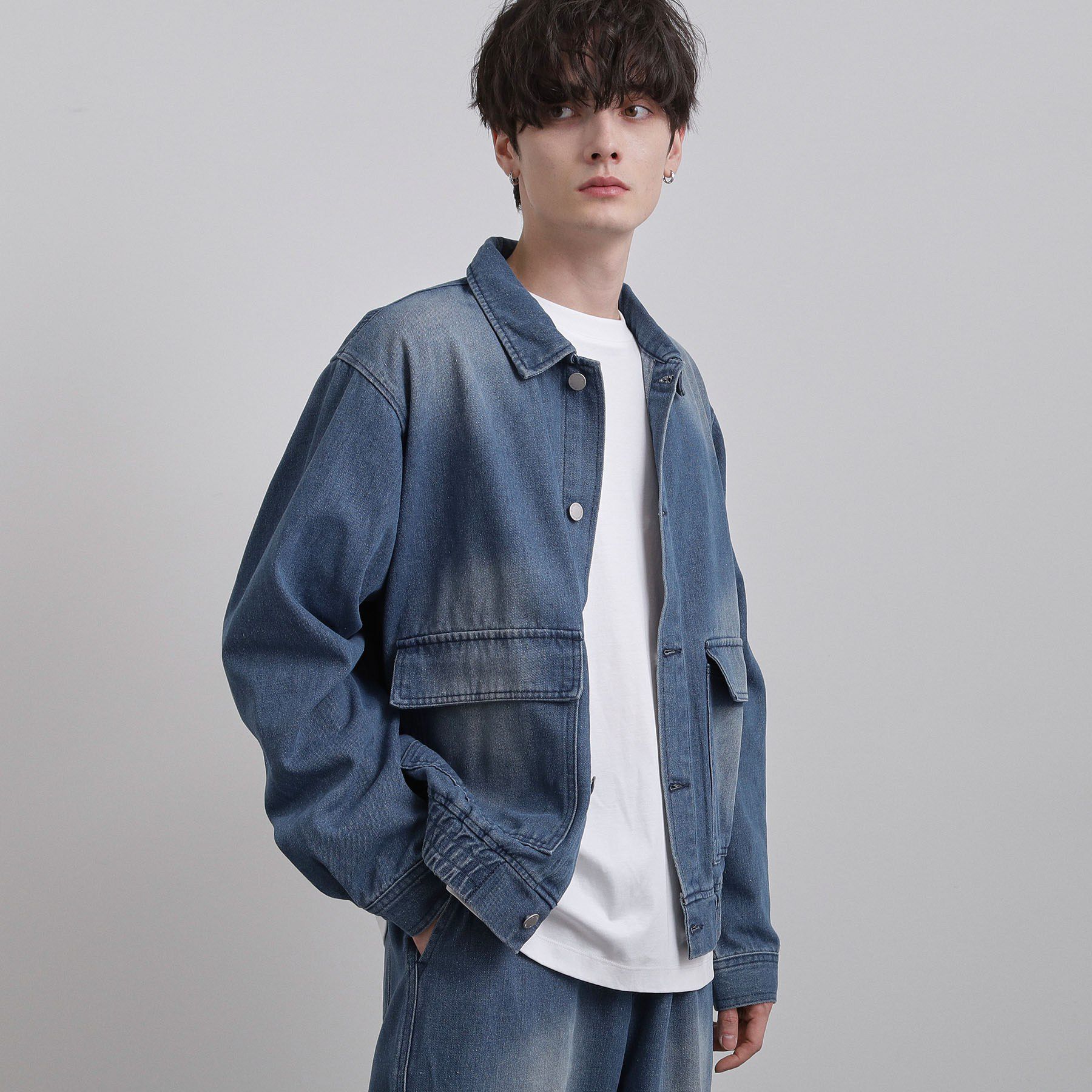 tk.TAKEO KIKUCHI「【上下2点セット】デニムブルゾン＋ワイドデニムパンツ」|スーツ|