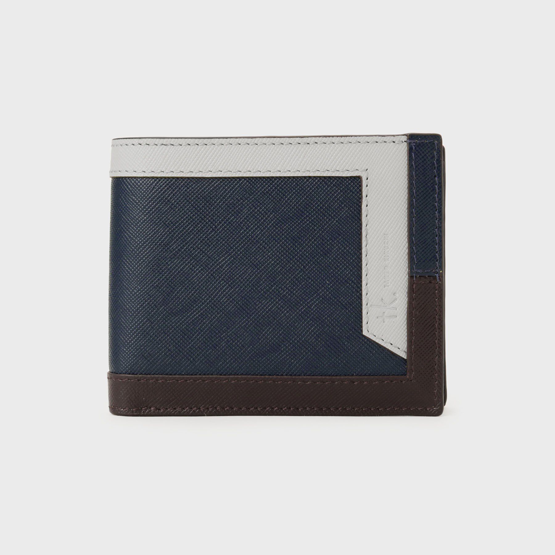 tk.TAKEO KIKUCHI「【本革】トリミング二つ折りウォレット」|財布|ネイビー(594)