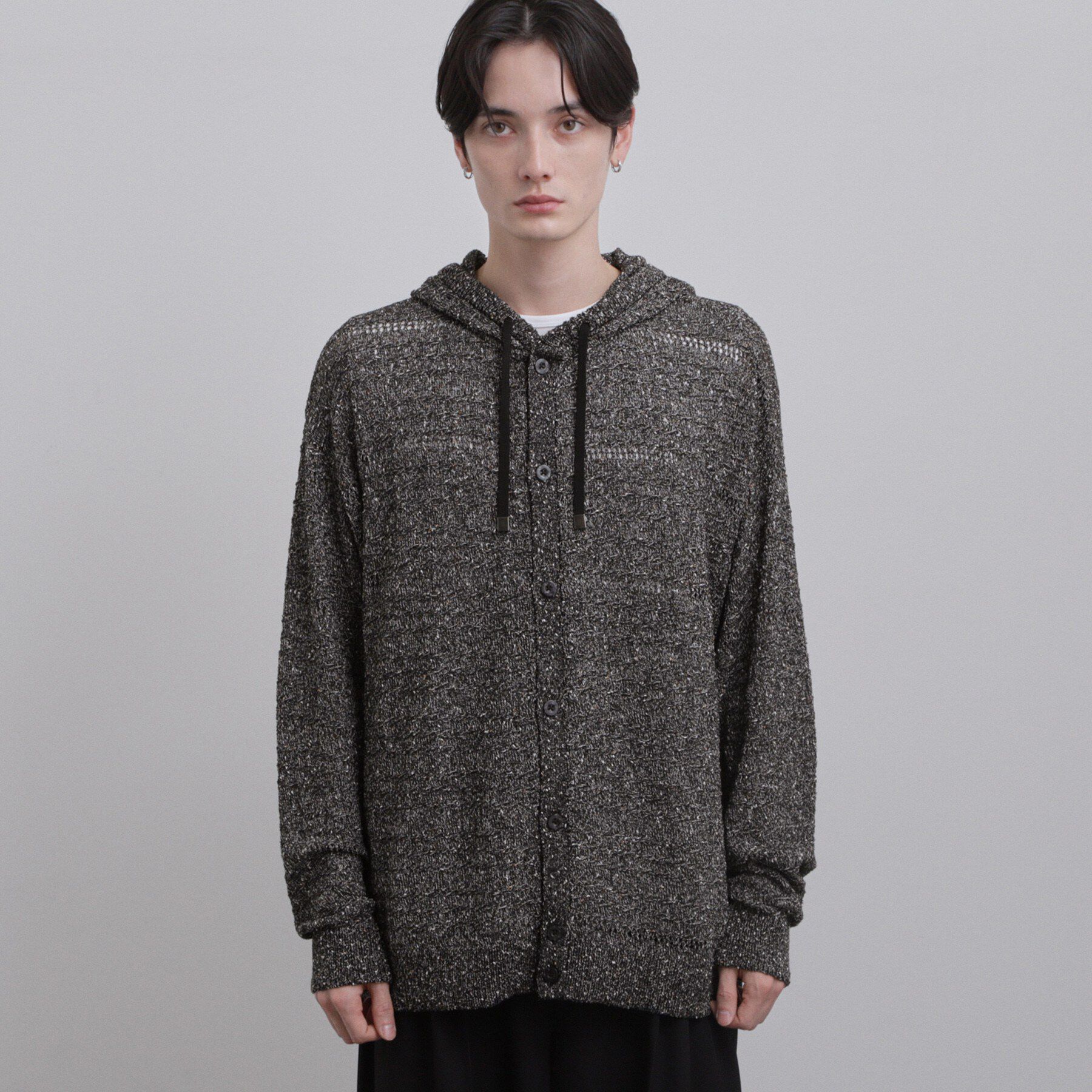tk.TAKEO KIKUCHI「パターンドメッシュニットパーカー」|ニット・セーター|