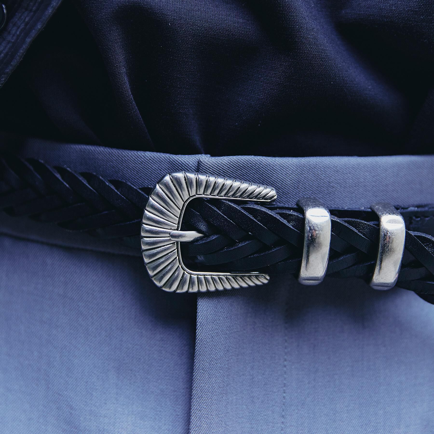 tk.TAKEO KIKUCHI「【牛革】メッシュウェスタンベルト」|ベルト|