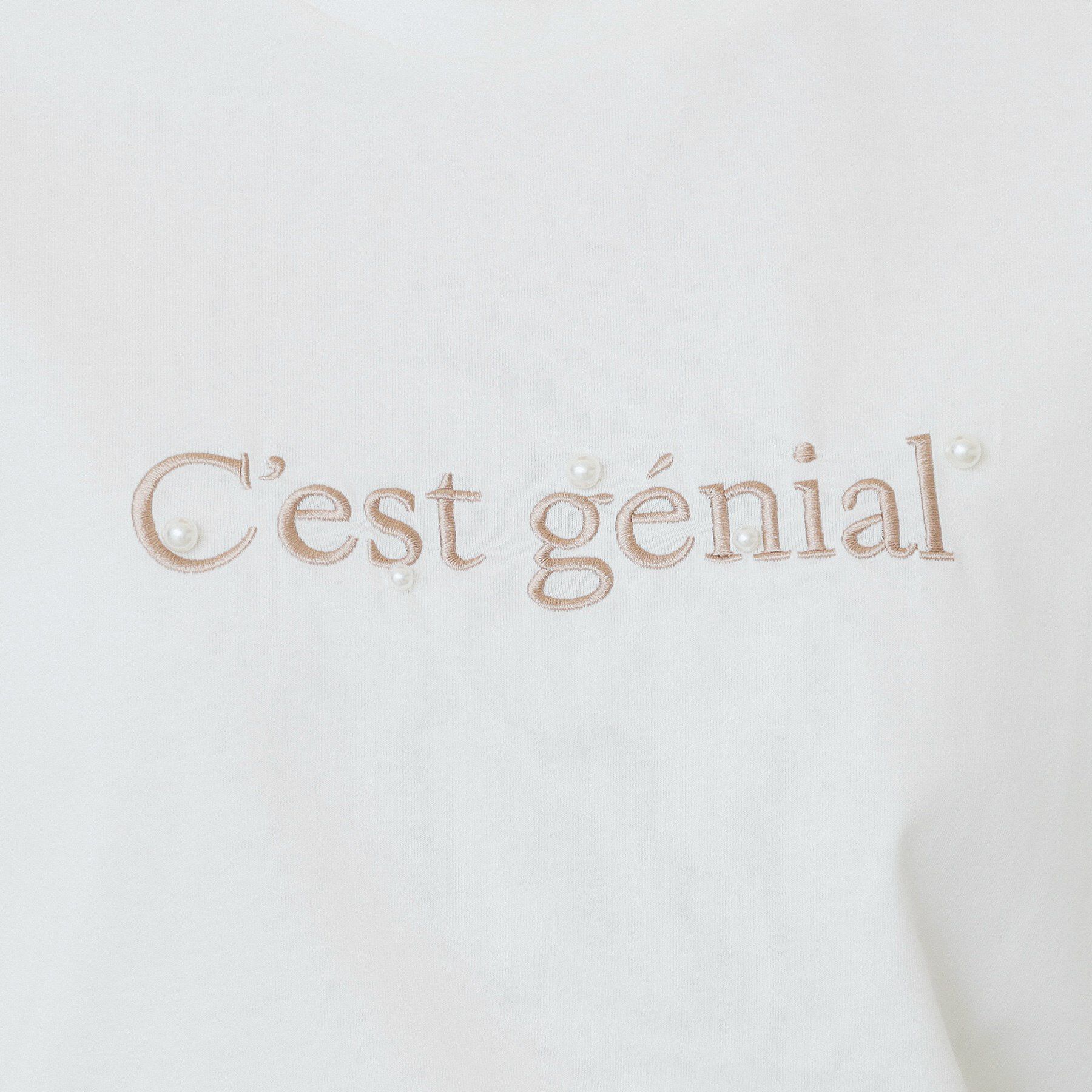 index「パール調刺繍ロゴTシャツ【汗ジミ防止/吸水速乾/接触冷感/UVケア/洗濯機洗い可】」|Tシャツ・カットソー|