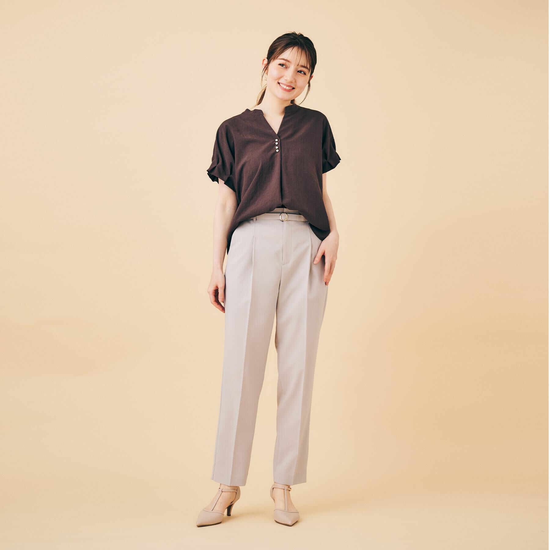 index「ベルト付きストレッチテーパードパンツ/セットアップ可【洗濯機洗い可/吸水速乾/接触冷感】」|その他|