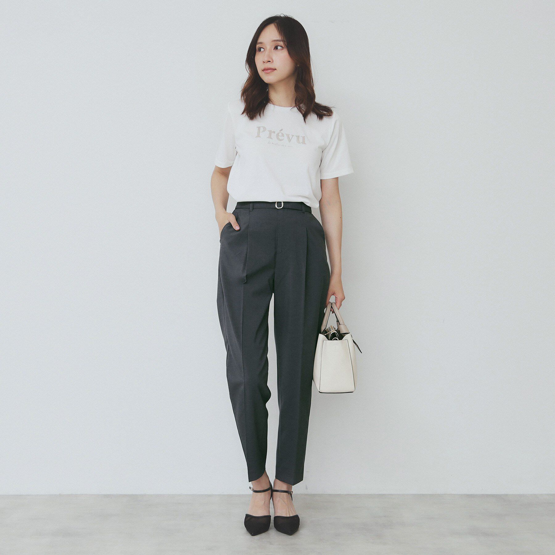 index「ベルト付きストレッチテーパードパンツ/セットアップ可【洗濯機洗い可/吸水速乾/接触冷感】」|その他|