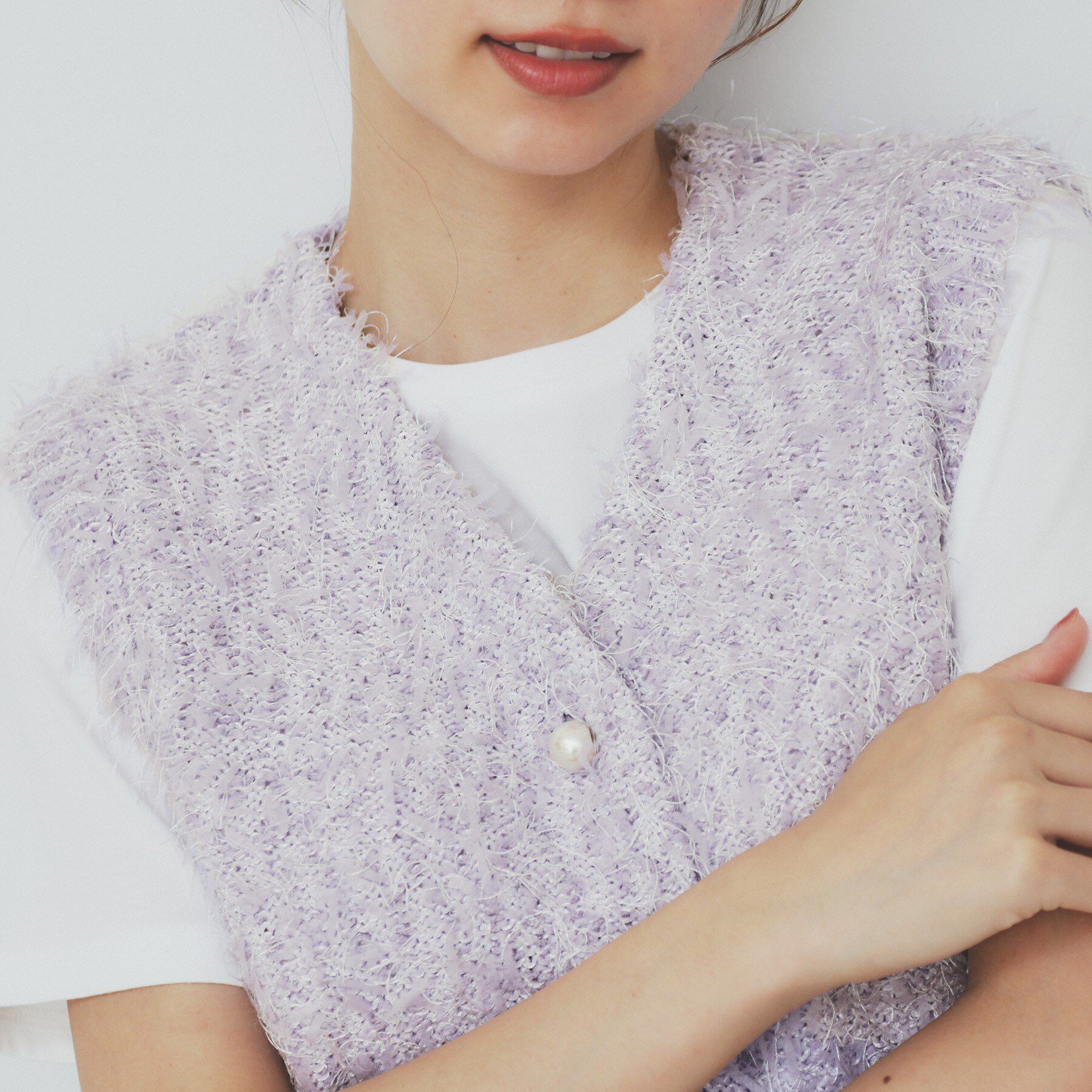 index「《Can Cam掲載》フリンジシャギーコンパクトベスト【洗濯機洗い可】」|ベスト・ジレ|