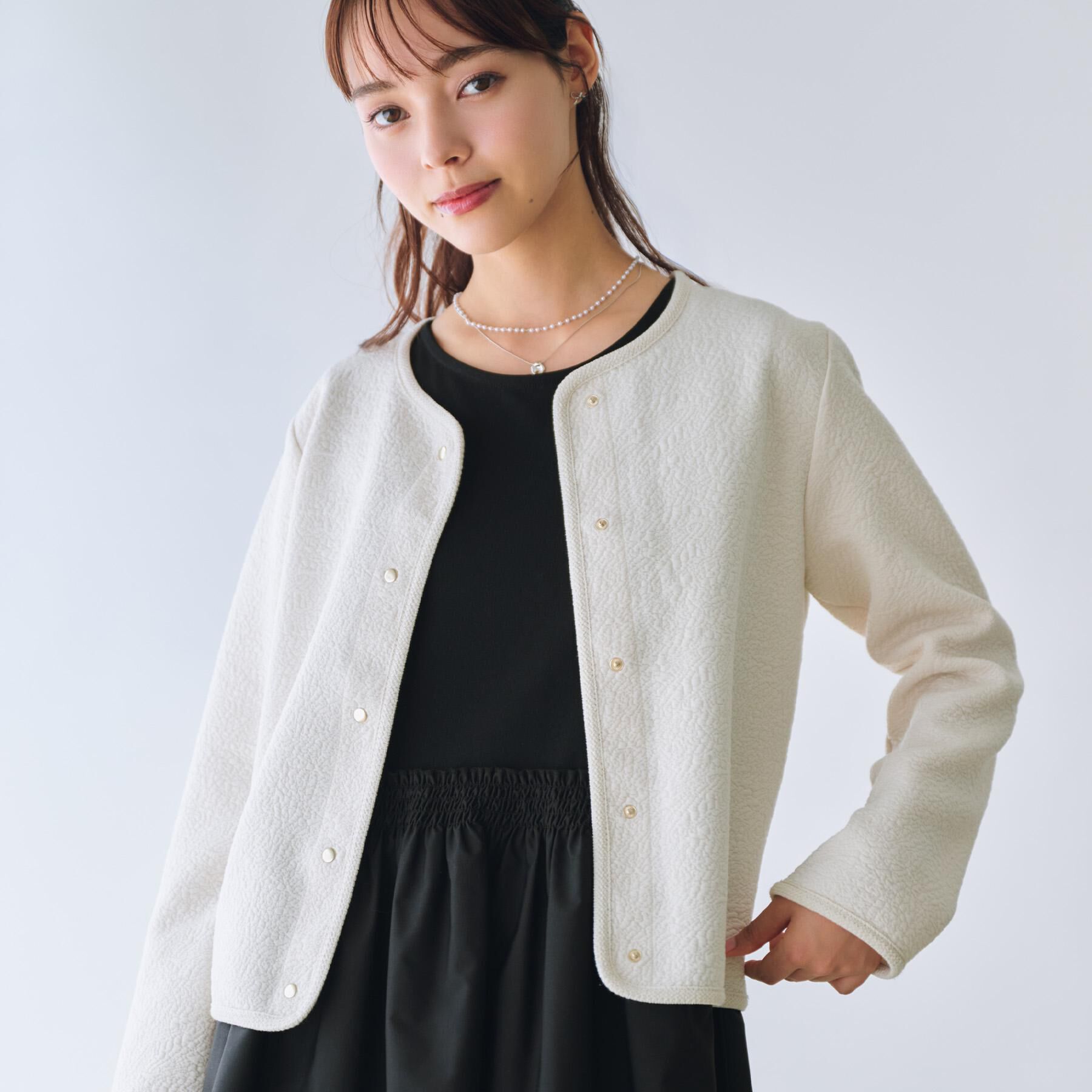 index「ストレッチノーカラーブルゾン【洗濯機OK】」|ブルゾン・スタジャン|