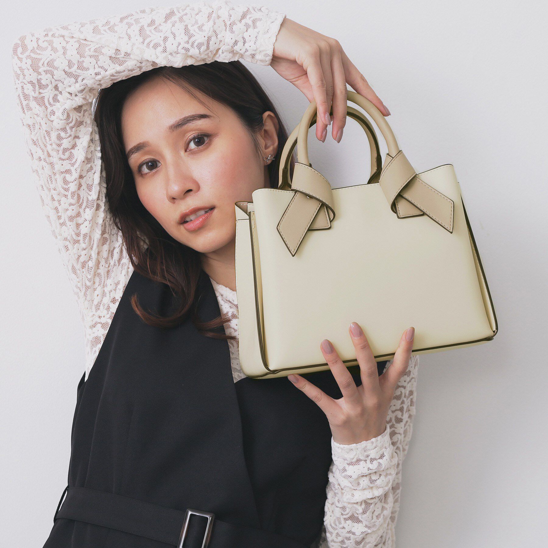 index「【2WAY】リボンハンドルミドルトートバッグ」|トートバッグ|