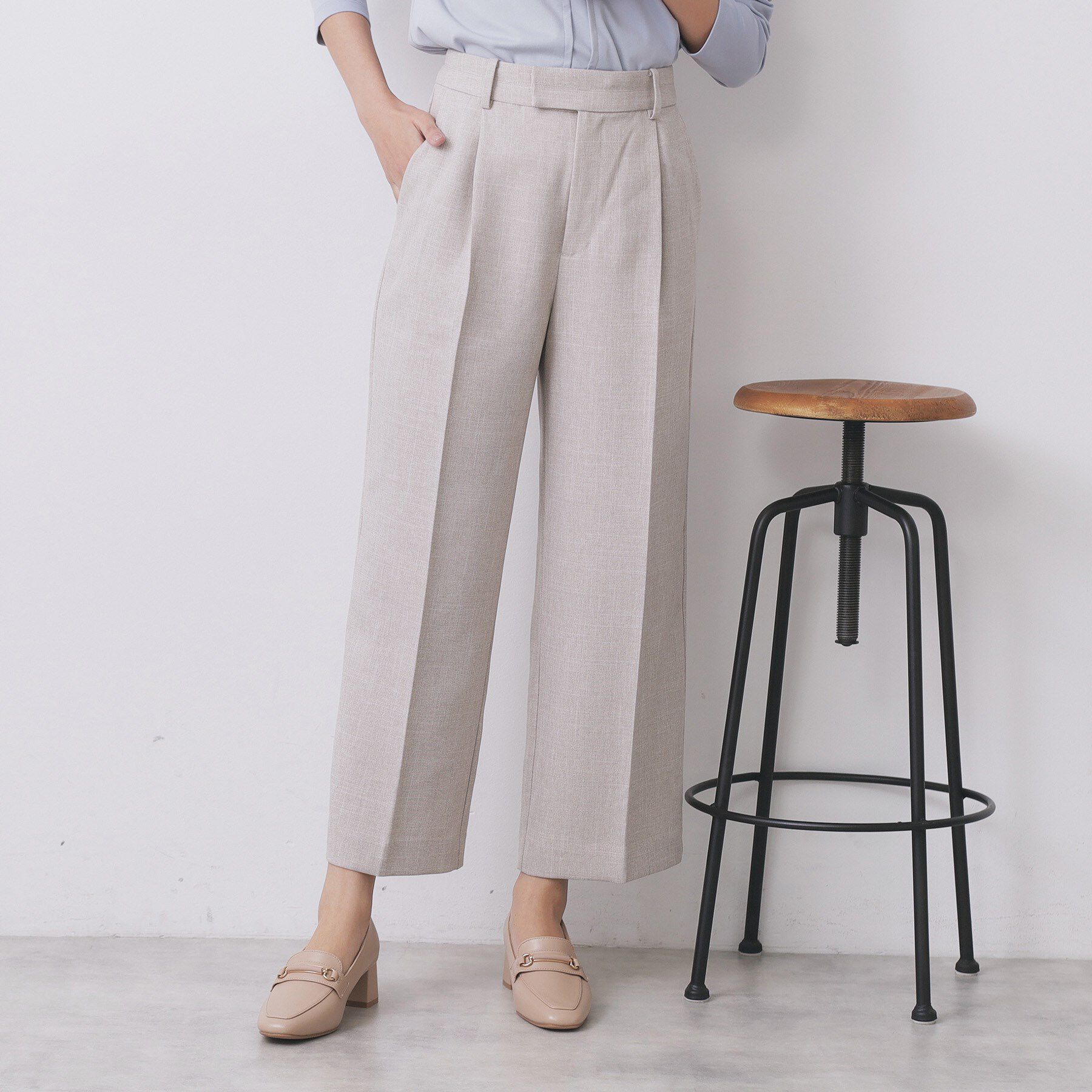 index「ワイドストレートパンツ/セットアップ対応可【洗濯機OK/イージーアイロン】」|その他|ベージュ(452)