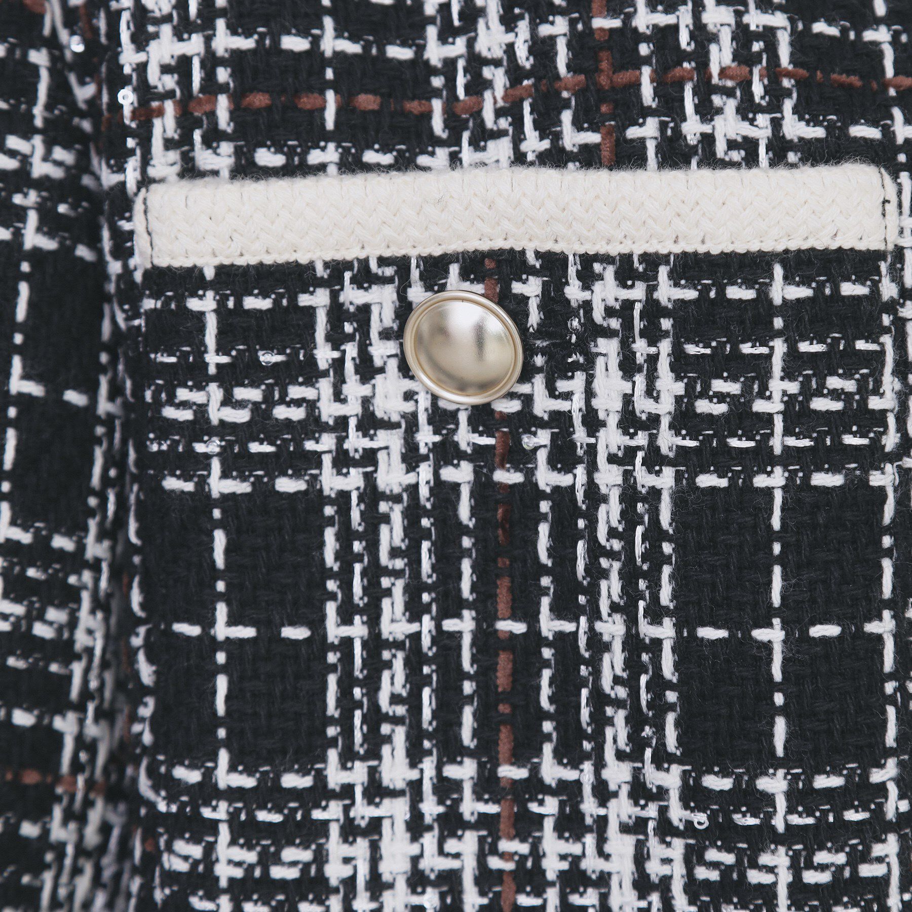 index「チェックツイードジャケットコート/セットアップ対応【洗える】」|ノーカラージャケット|