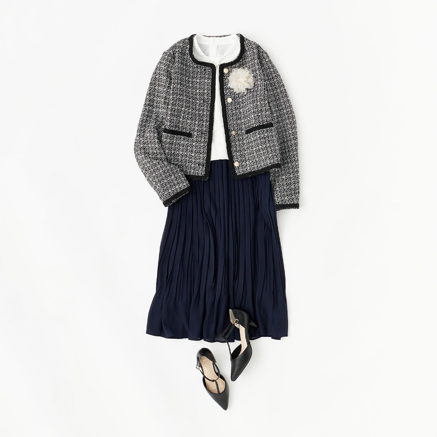 index「ファンシーツイードノーカラージャケット【洗える】」|ノーカラージャケット|